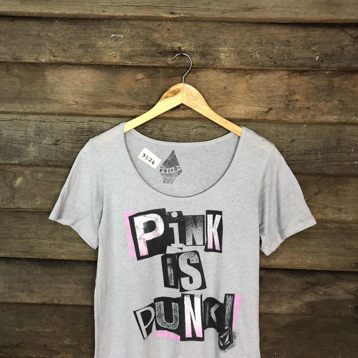 Seditionaries × Volcom Pink Is Punk volcom Grey Short Sleeve Tshirt #3574 Size M / US 6-8 / IT 42-44 - 7 Thumbnail