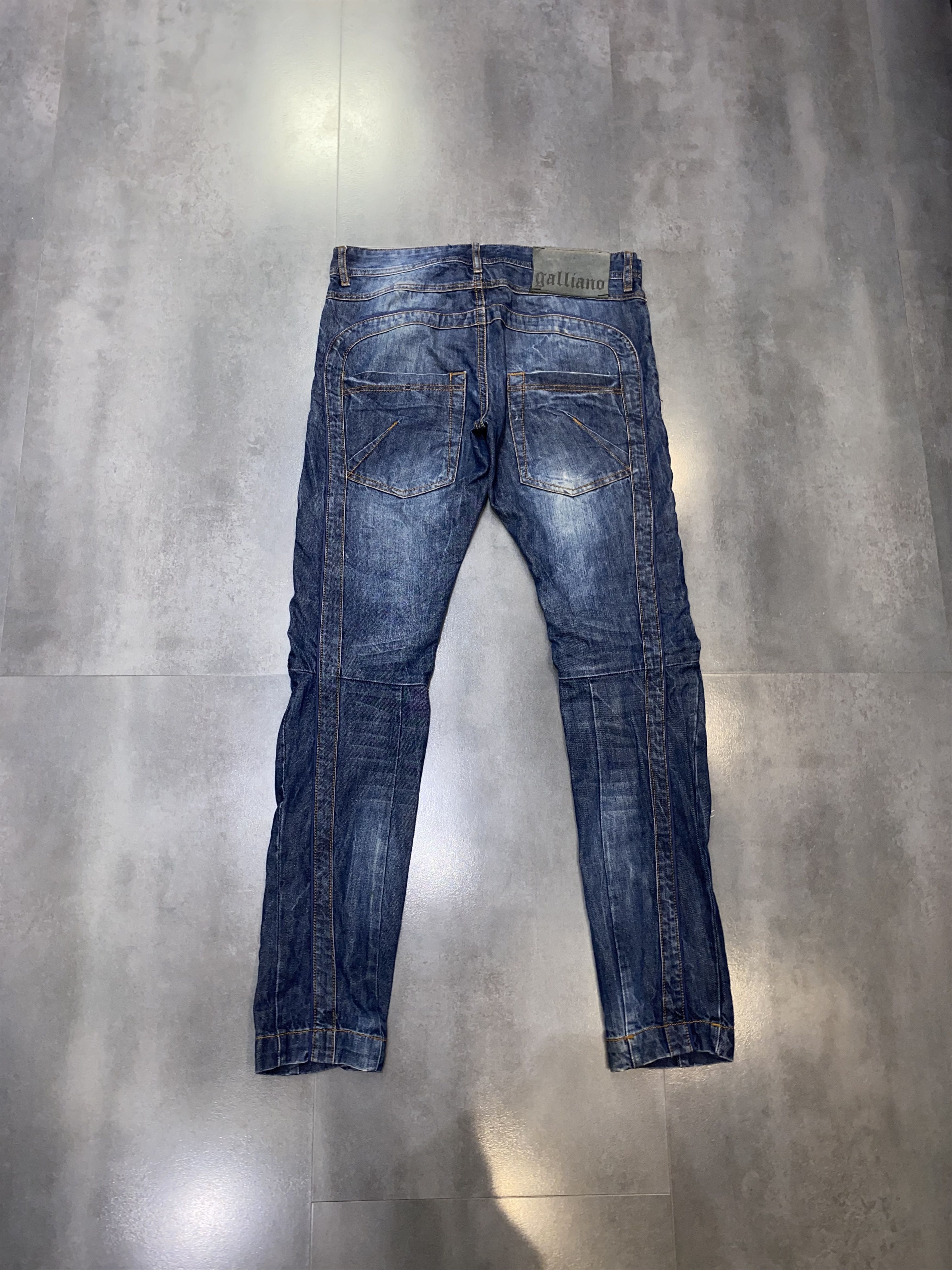 John Galliano Galliano Distressed Zipped Denim Biker Pants Size US 30 / EU 46 - 3 Thumbnail