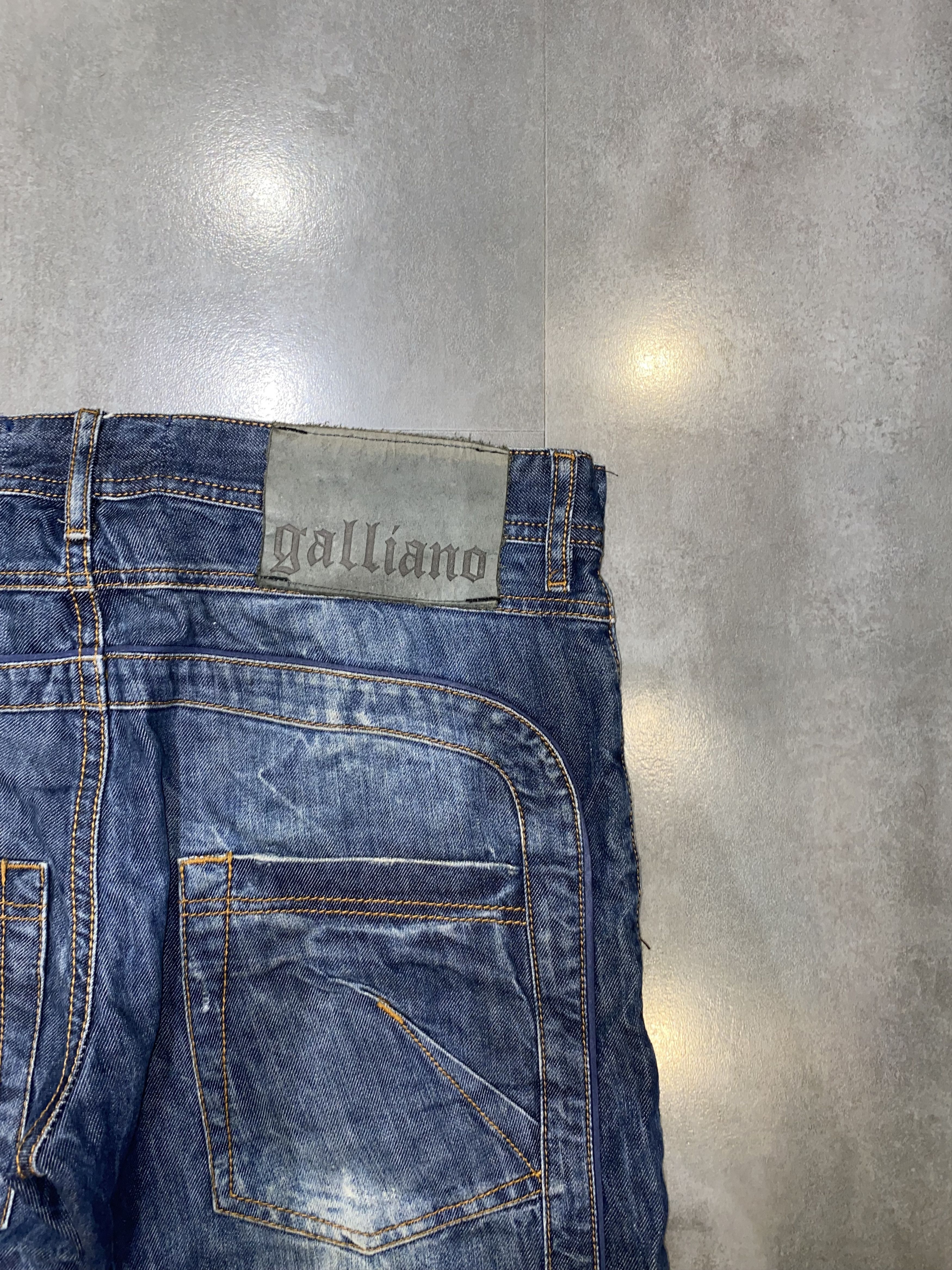 John Galliano Galliano Distressed Zipped Denim Biker Pants Size US 30 / EU 46 - 4 Thumbnail