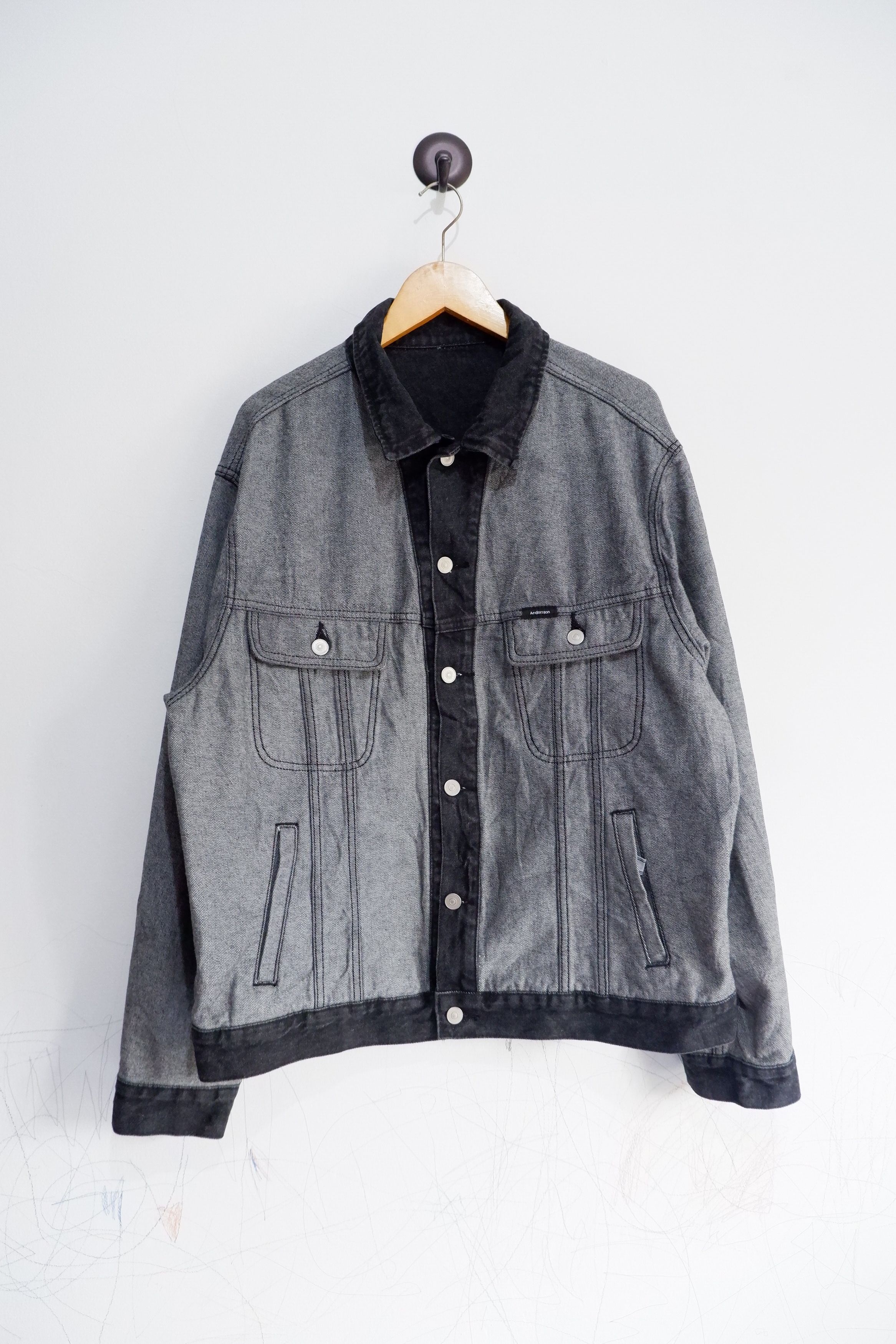 Pre-owned Andersson Bell Inside Out Denim Jacket In Black/grey