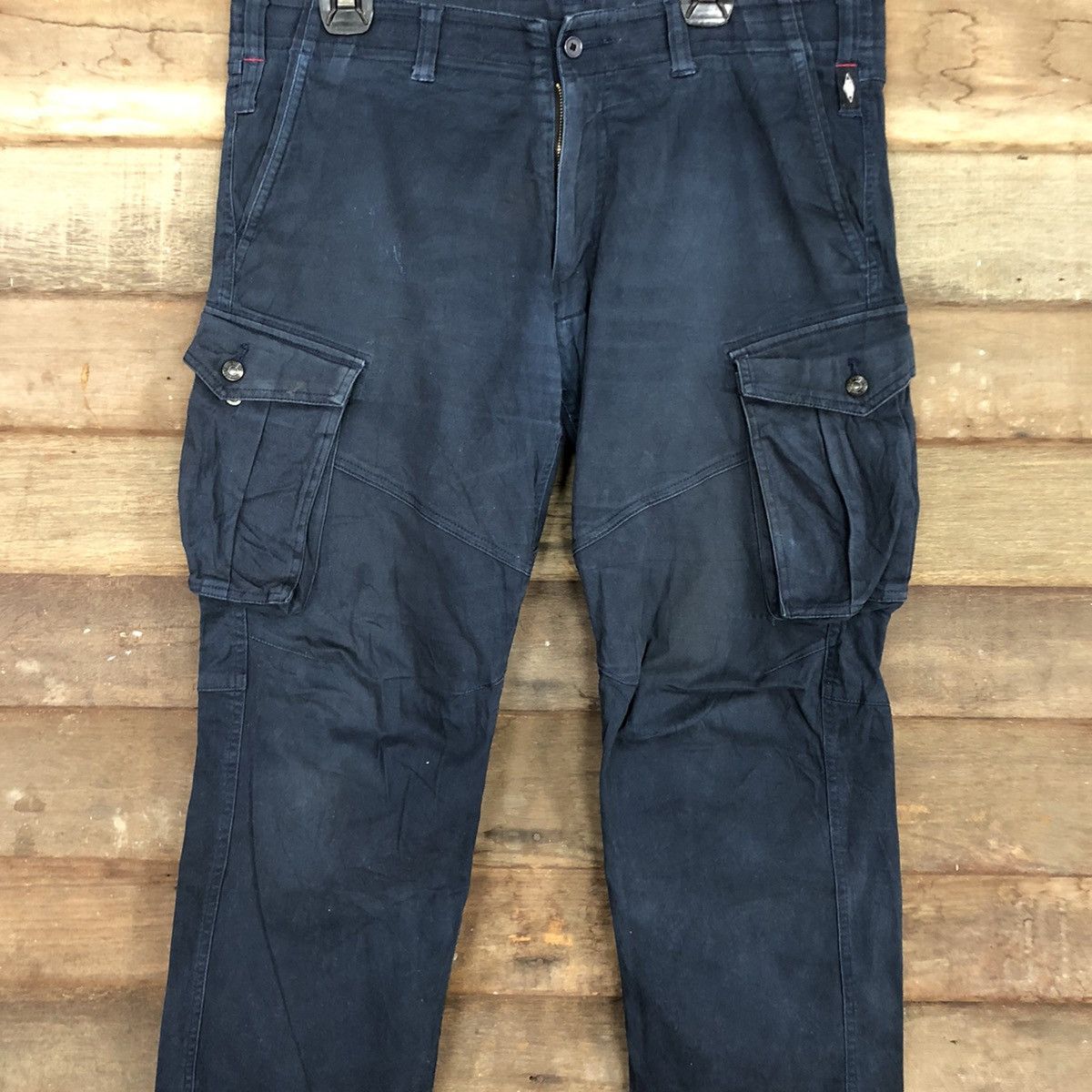 Japanese Brand Geride Dark Blue Multipocket utility Cargo Pants#c1015 Size US 33 - 4 Thumbnail