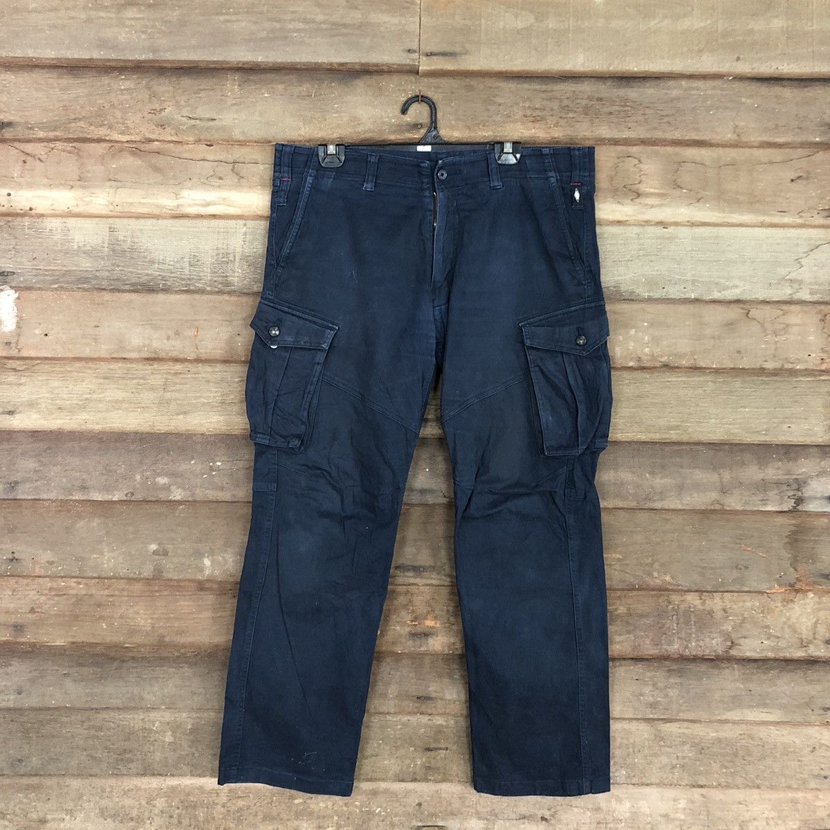 Japanese Brand Geride Dark Blue Multipocket utility Cargo Pants#c1015 Size US 33 - 1 Thumbnail