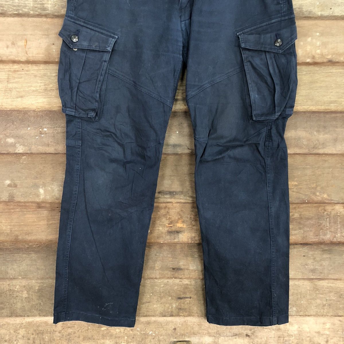 Japanese Brand Geride Dark Blue Multipocket utility Cargo Pants#c1015 Size US 33 - 3 Thumbnail