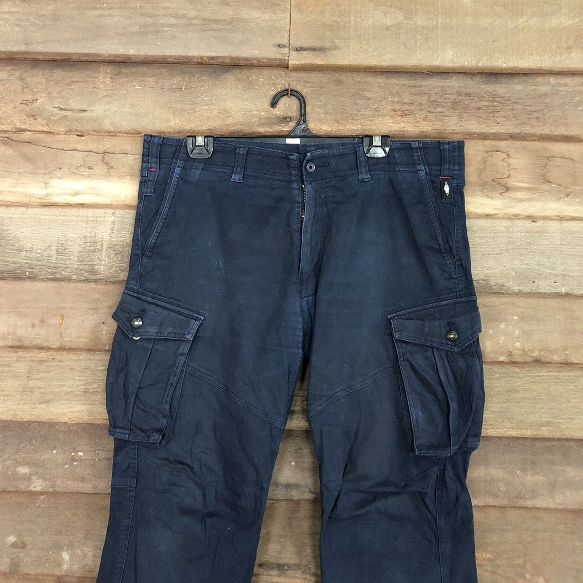 Japanese Brand Geride Dark Blue Multipocket utility Cargo Pants#c1015 Size US 33 - 2 Thumbnail