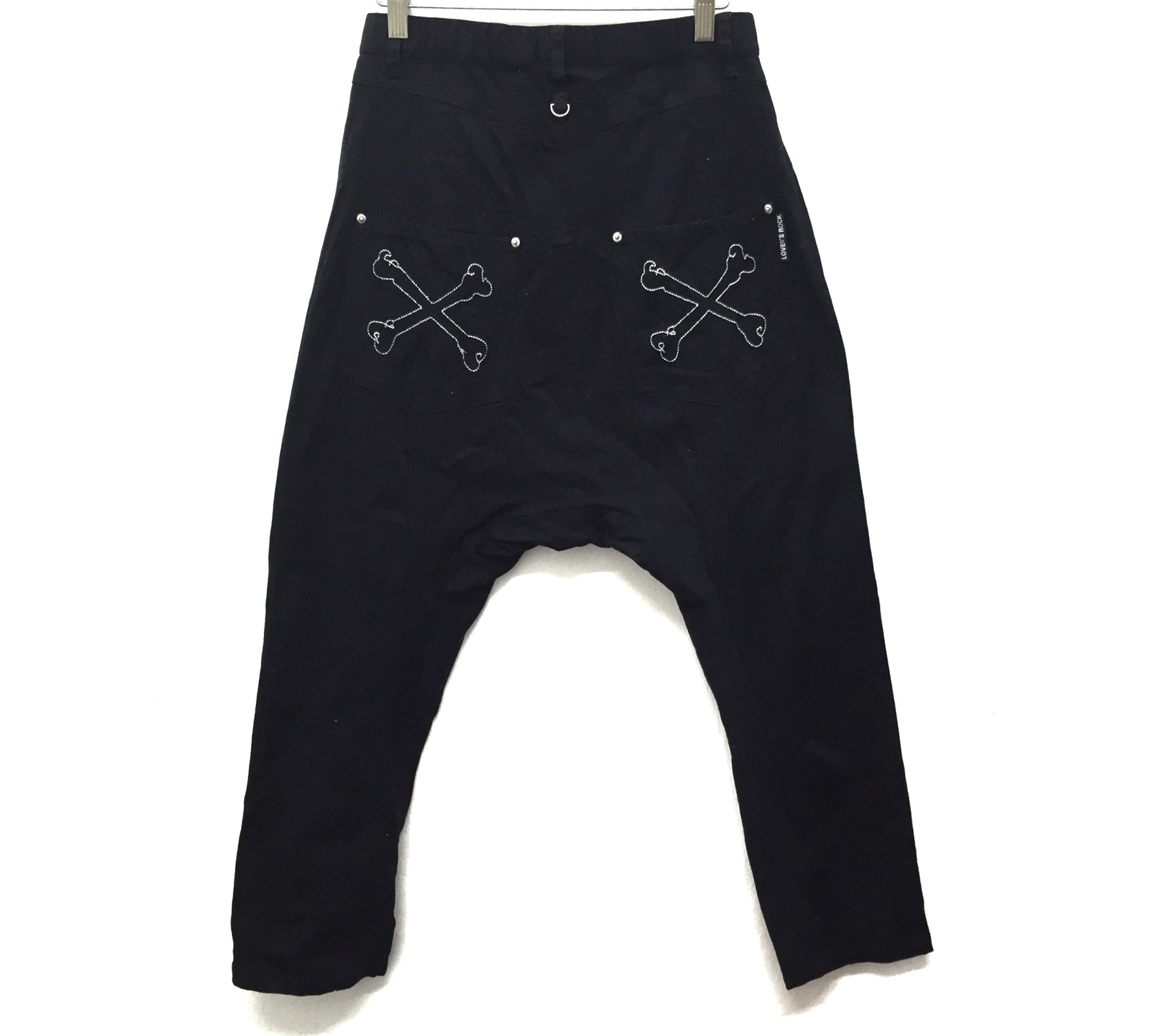 image of 20471120 x Lovers Rock Super Lovers Japan Cross Bone Sarouel Pants in Black, Women's (Size 27)