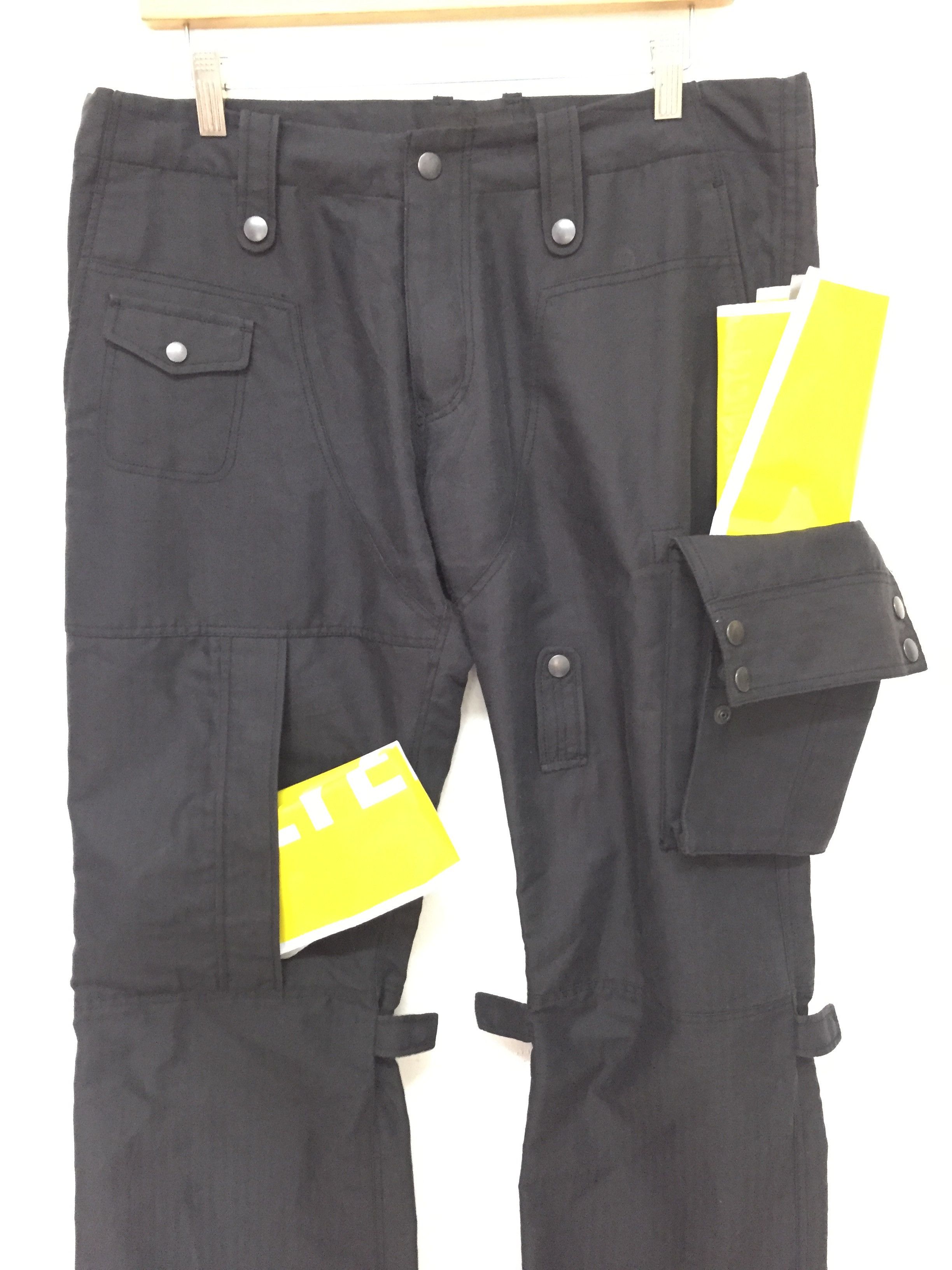 Japanese Brand × Kiminori Morishita × Tete Homme herringbone gas mask 3D Pocket bondage cargos flare pants Size US 35 - 7 Thumbnail