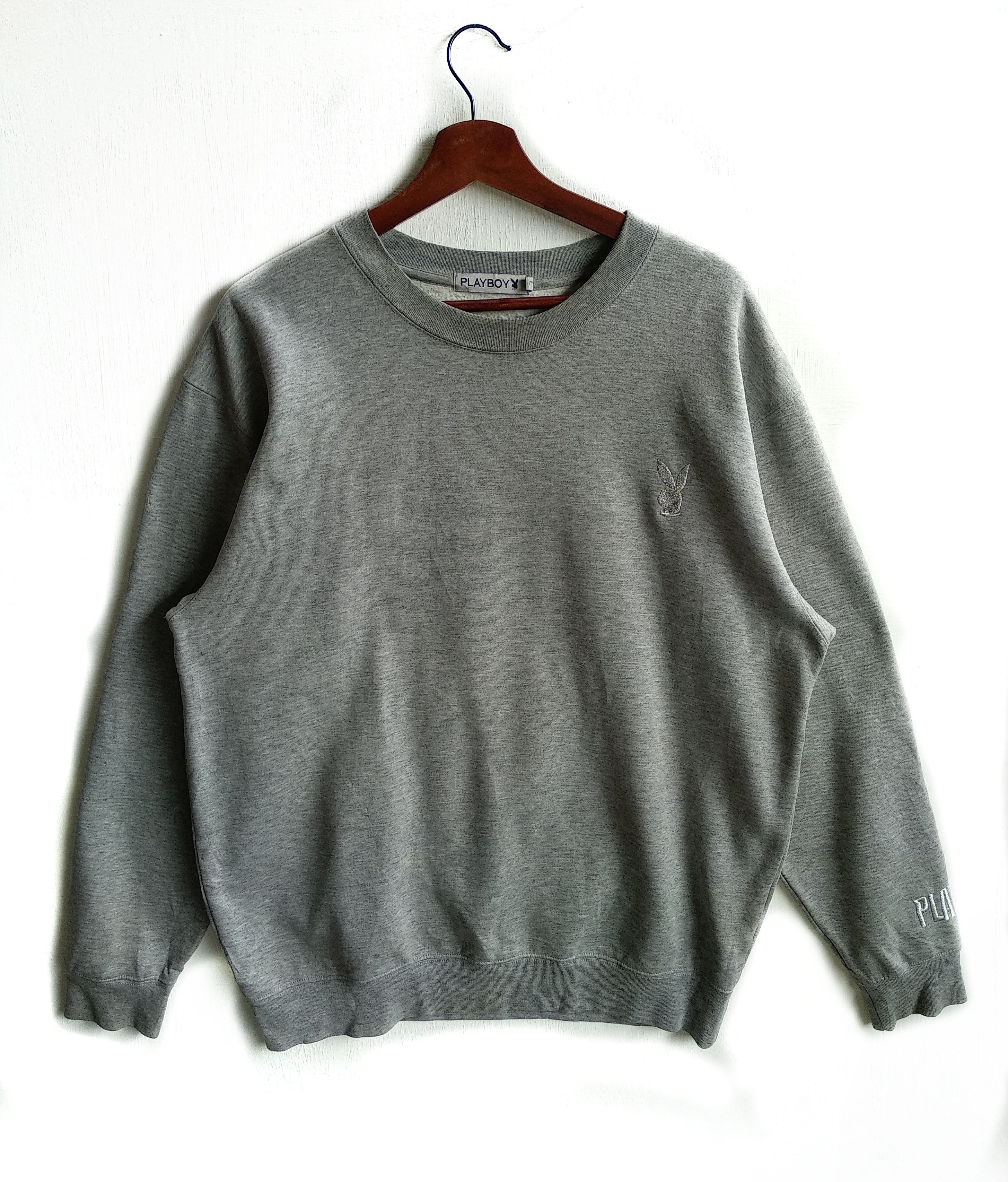 Playboy Vintage Playboy Big Logo Sweatshirt/Size L/Gray Colour Size US L / EU 52-54 / 3 - 2 Thumbnail