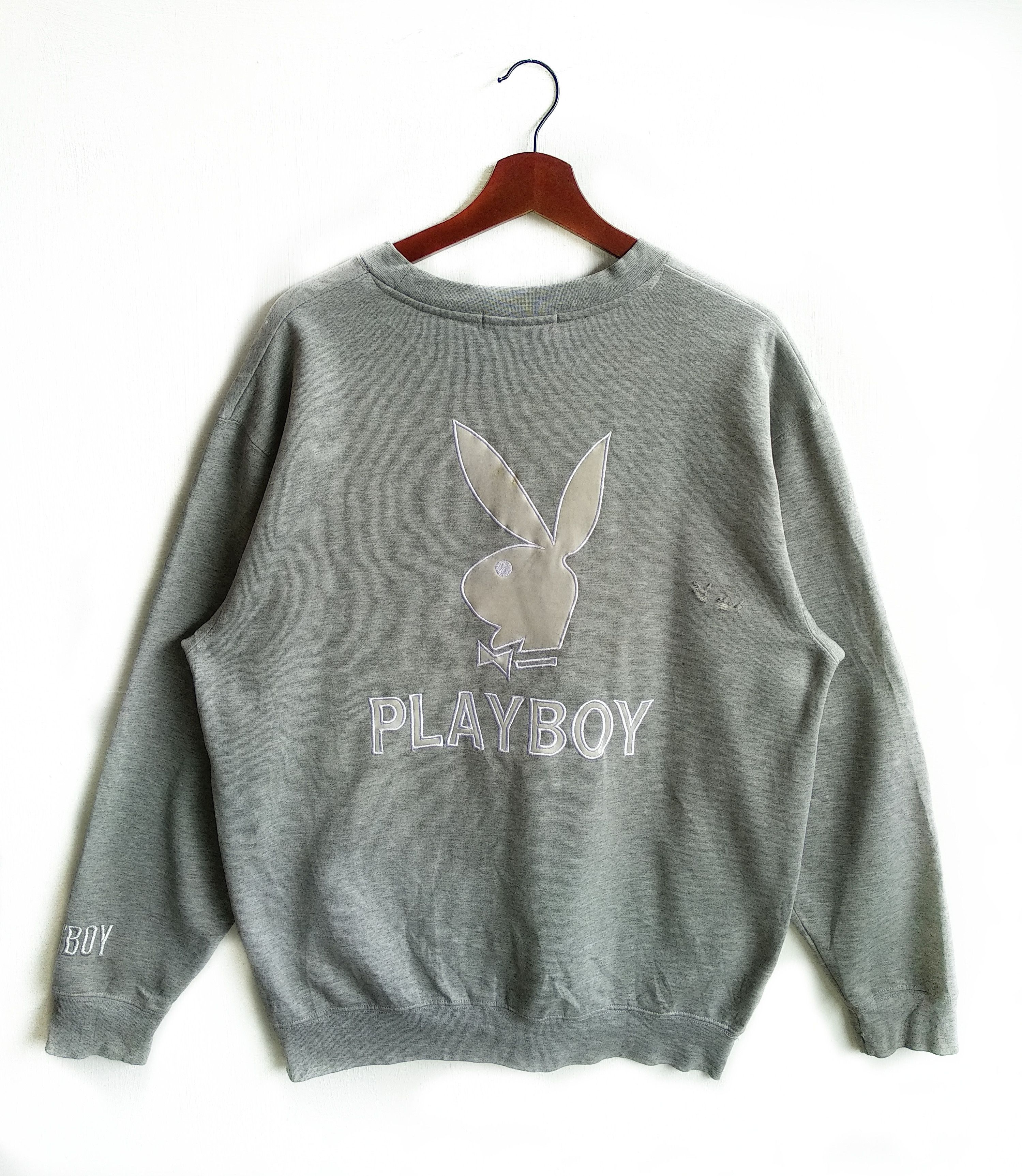 Playboy Vintage Playboy Big Logo Sweatshirt/Size L/Gray Colour Size US L / EU 52-54 / 3 - 1 Thumbnail
