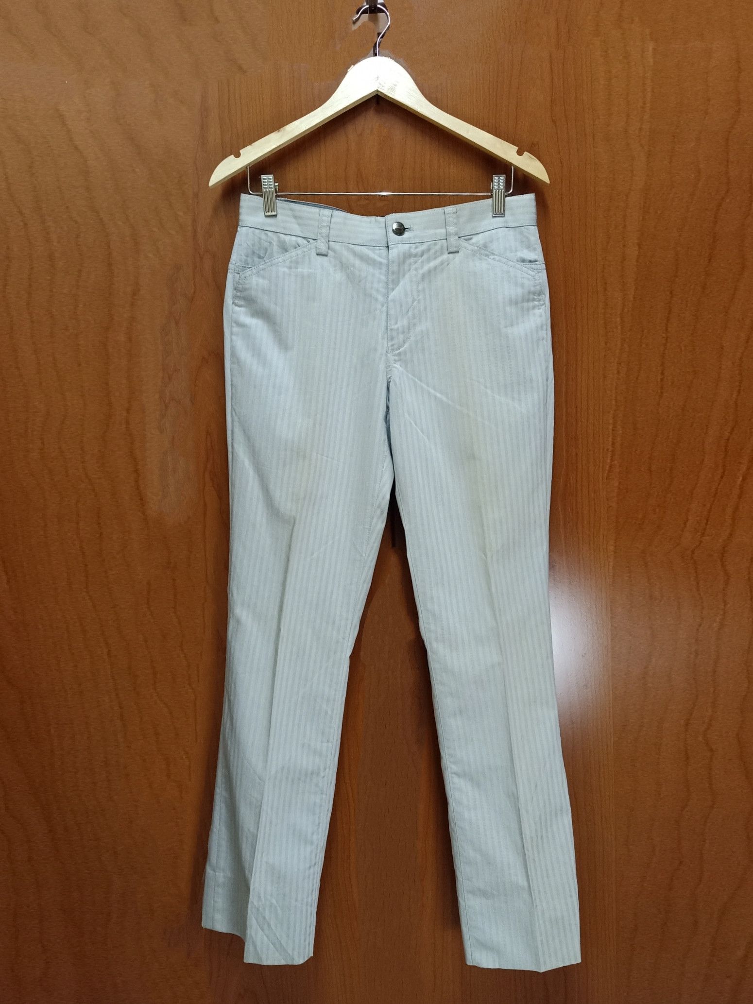 Katharine Hamnett London KATHARINE HAMNETT London Lite Gray Striped Pants Size US 32 / EU 48 - 1 Thumbnail