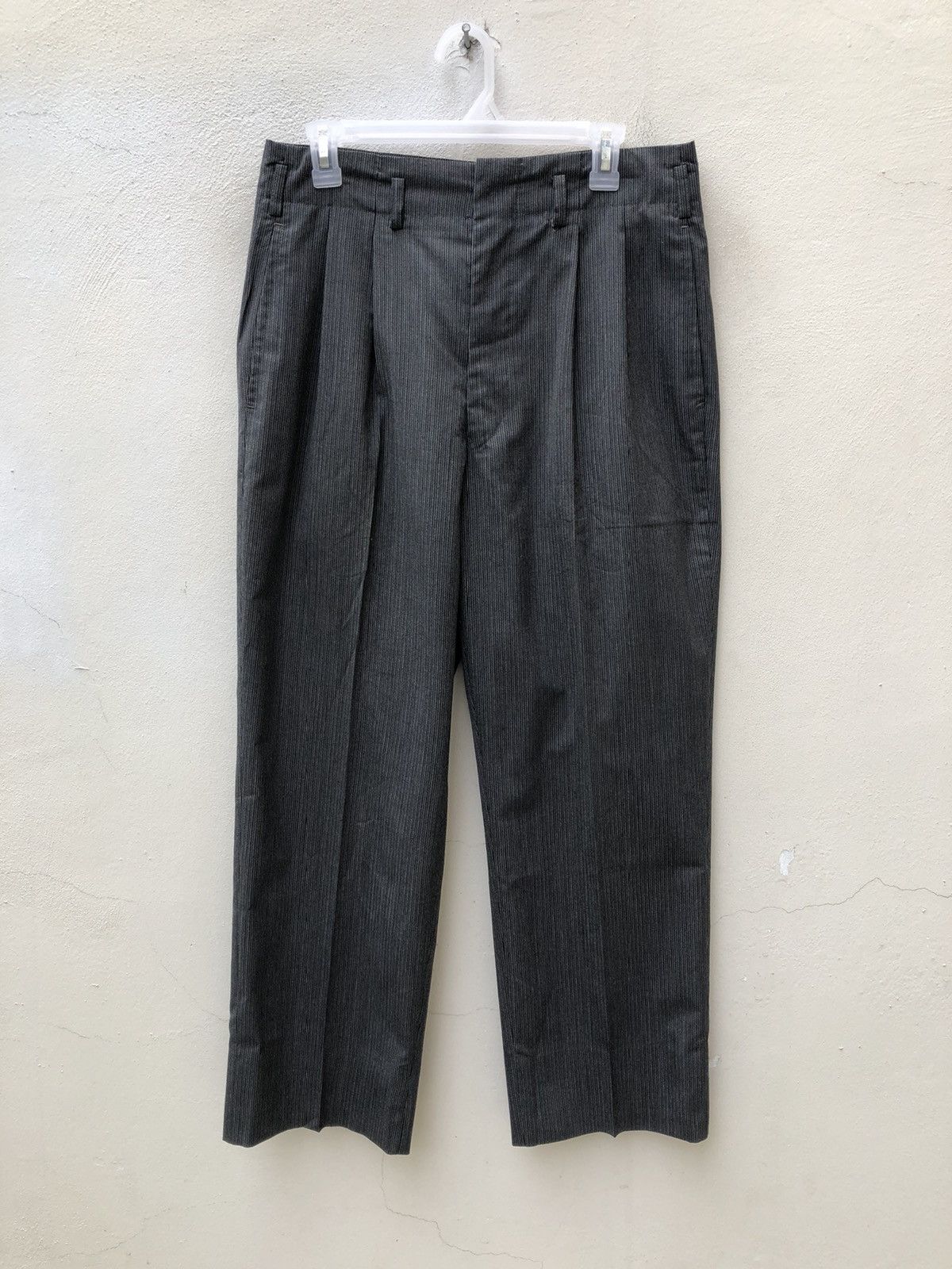 Vintage Vintage 80s Jun Men Japan Pinstripes Trouser Pant Size US 31 - 1 Thumbnail