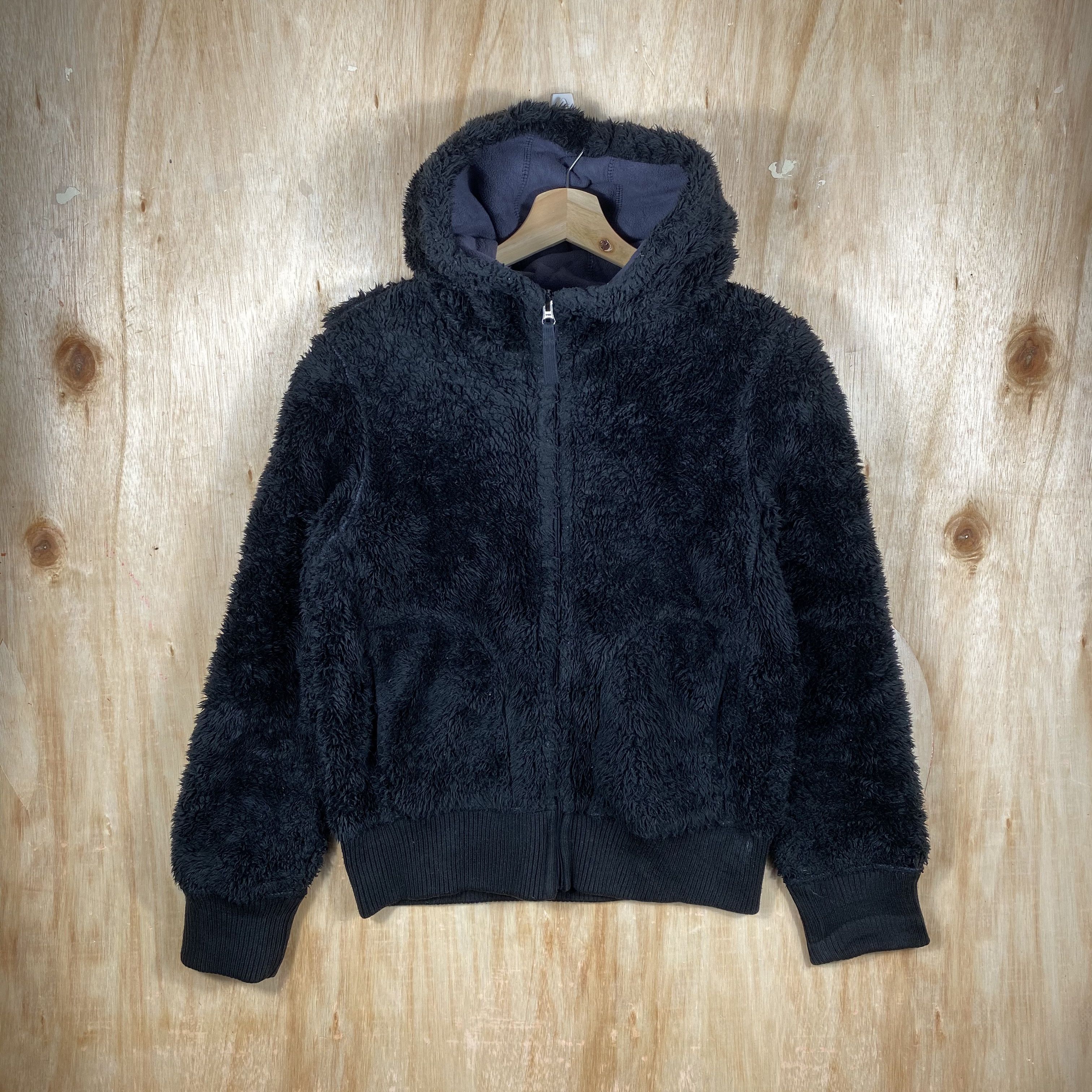 image of Uniqlo Sherpa Fleece Hoodies in Black, Men's (Size Large)