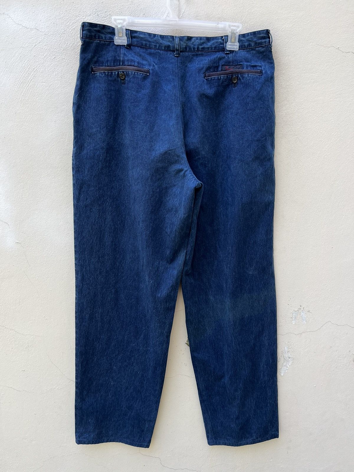 Mademoiselle Non Non Vintage Papas Japan Sun Faded Indigo Blue Baggy Chinos Pant Size US 34 / EU 50 - 12 Thumbnail