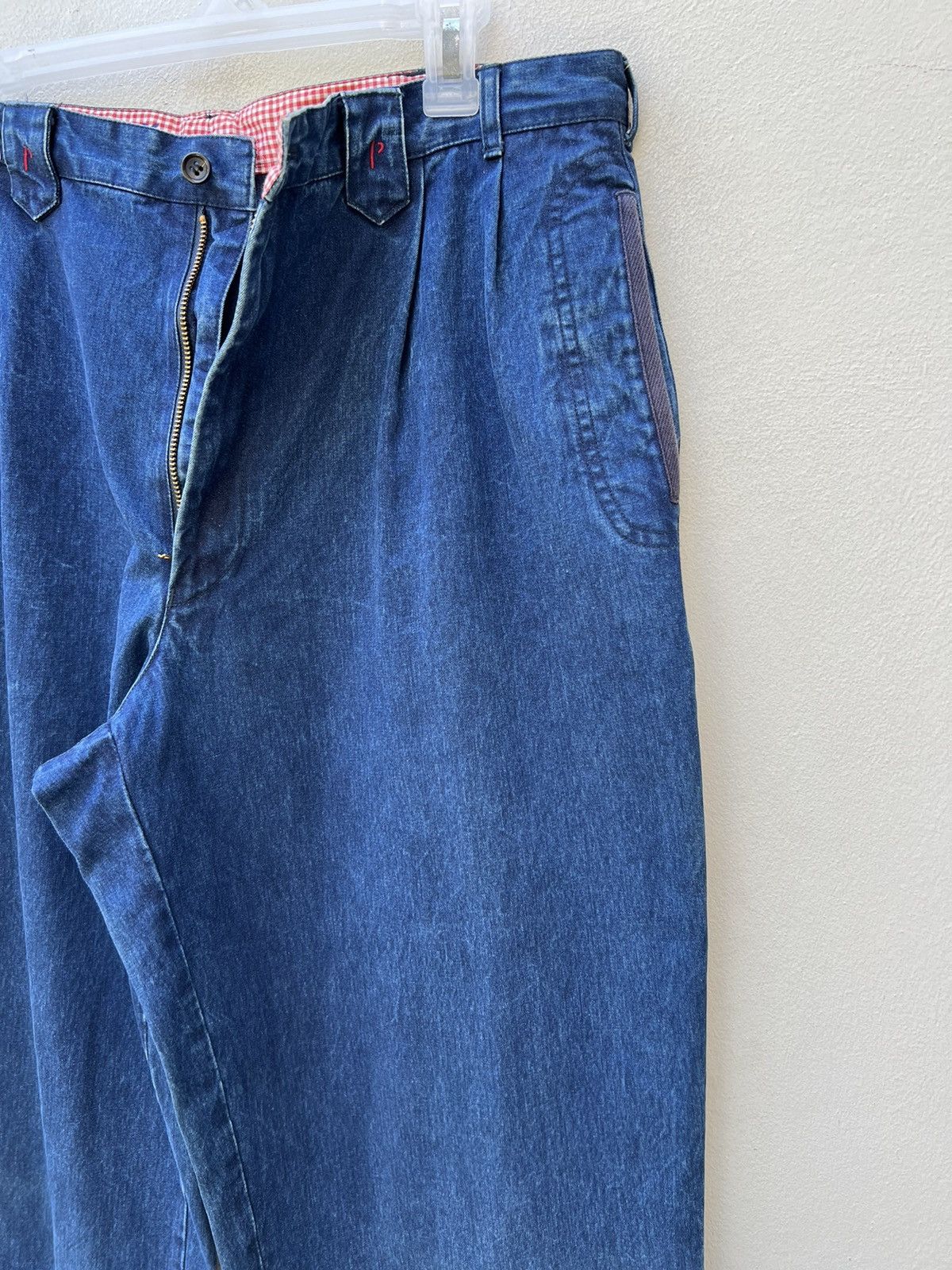 Mademoiselle Non Non Vintage Papas Japan Sun Faded Indigo Blue Baggy Chinos Pant Size US 34 / EU 50 - 10 Thumbnail