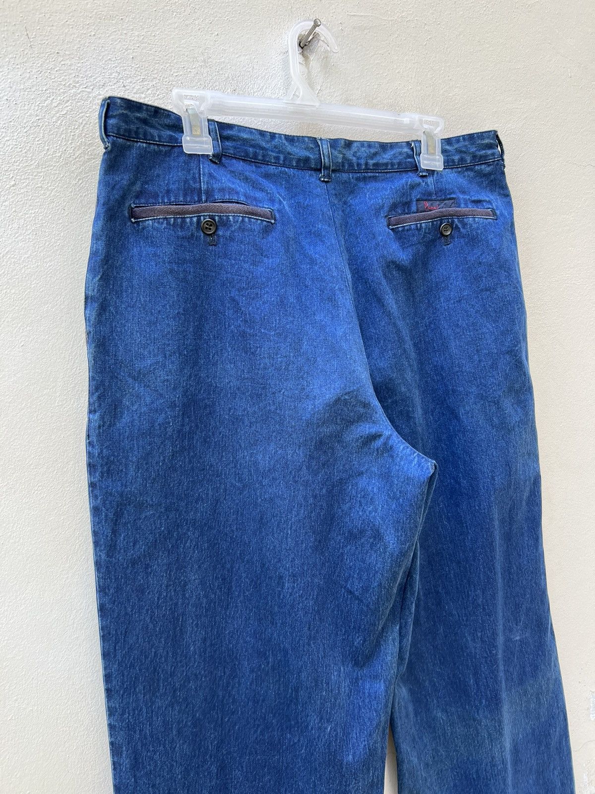 Orslow Vintage Papas Japan Sun Faded Indigo Blue Baggy Chinos Pant Size US 34 / EU 50 - 13 Thumbnail