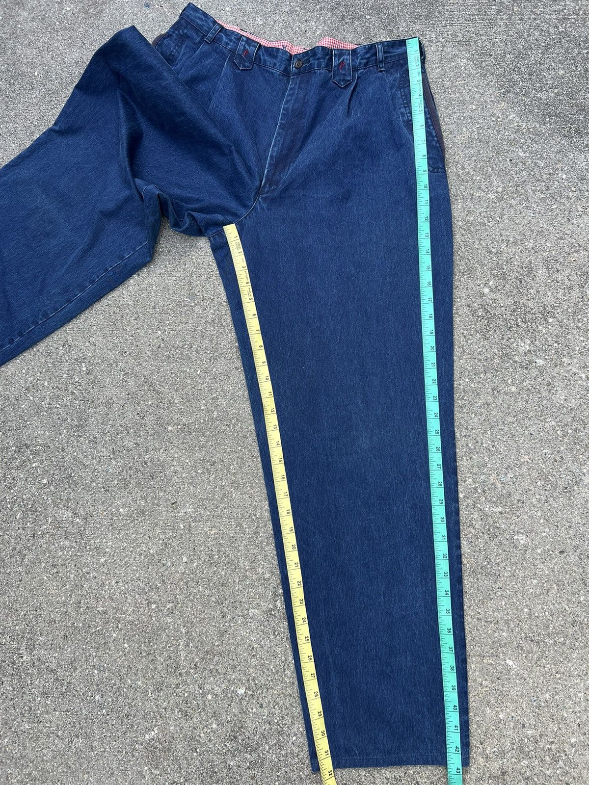 Mademoiselle Non Non Vintage Papas Japan Sun Faded Indigo Blue Baggy Chinos Pant Size US 34 / EU 50 - 4 Thumbnail