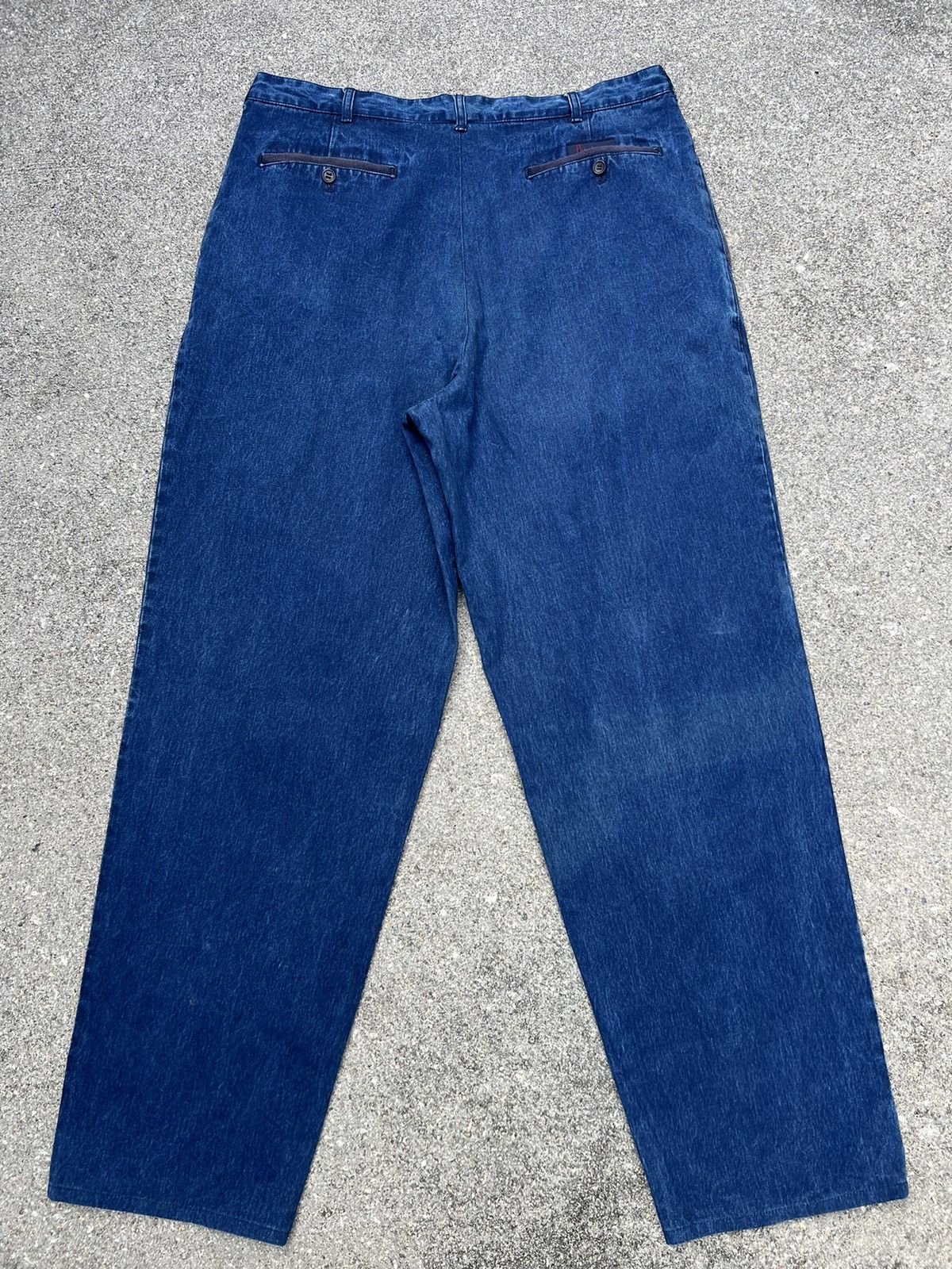 Mademoiselle Non Non Vintage Papas Japan Sun Faded Indigo Blue Baggy Chinos Pant Size US 34 / EU 50 - 5 Thumbnail