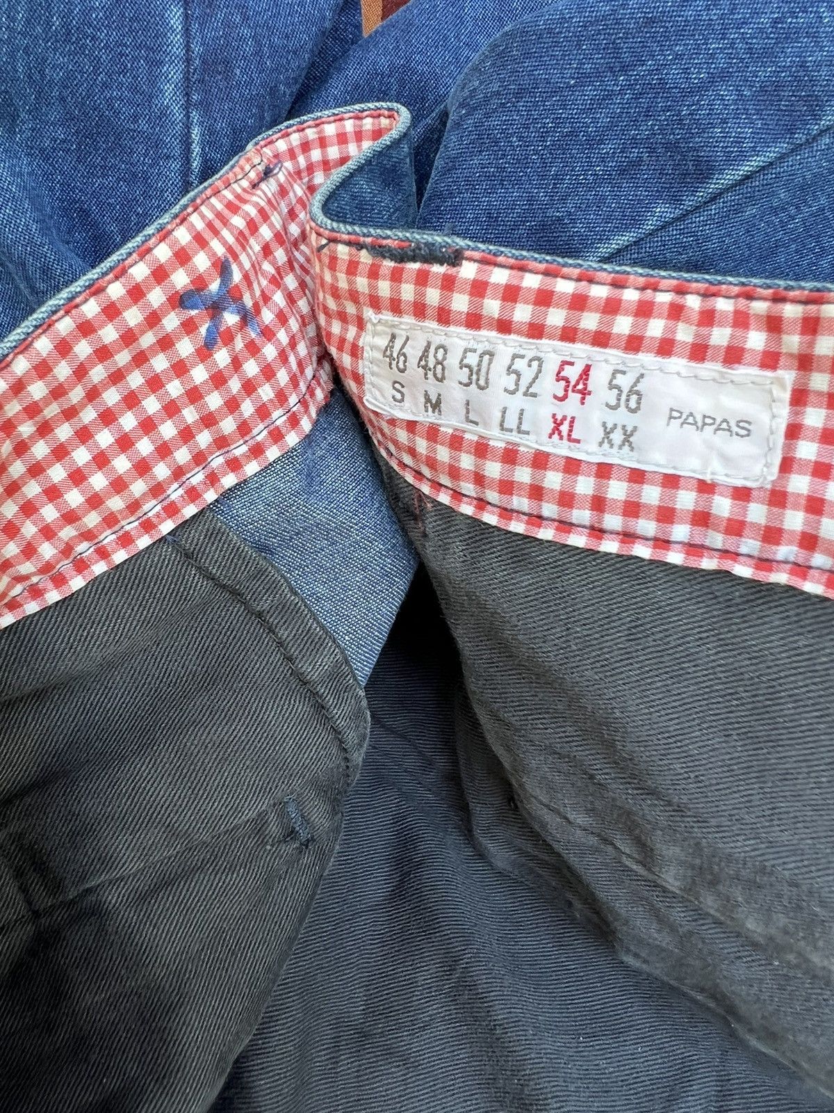 Mademoiselle Non Non Vintage Papas Japan Sun Faded Indigo Blue Baggy Chinos Pant Size US 34 / EU 50 - 21 Thumbnail