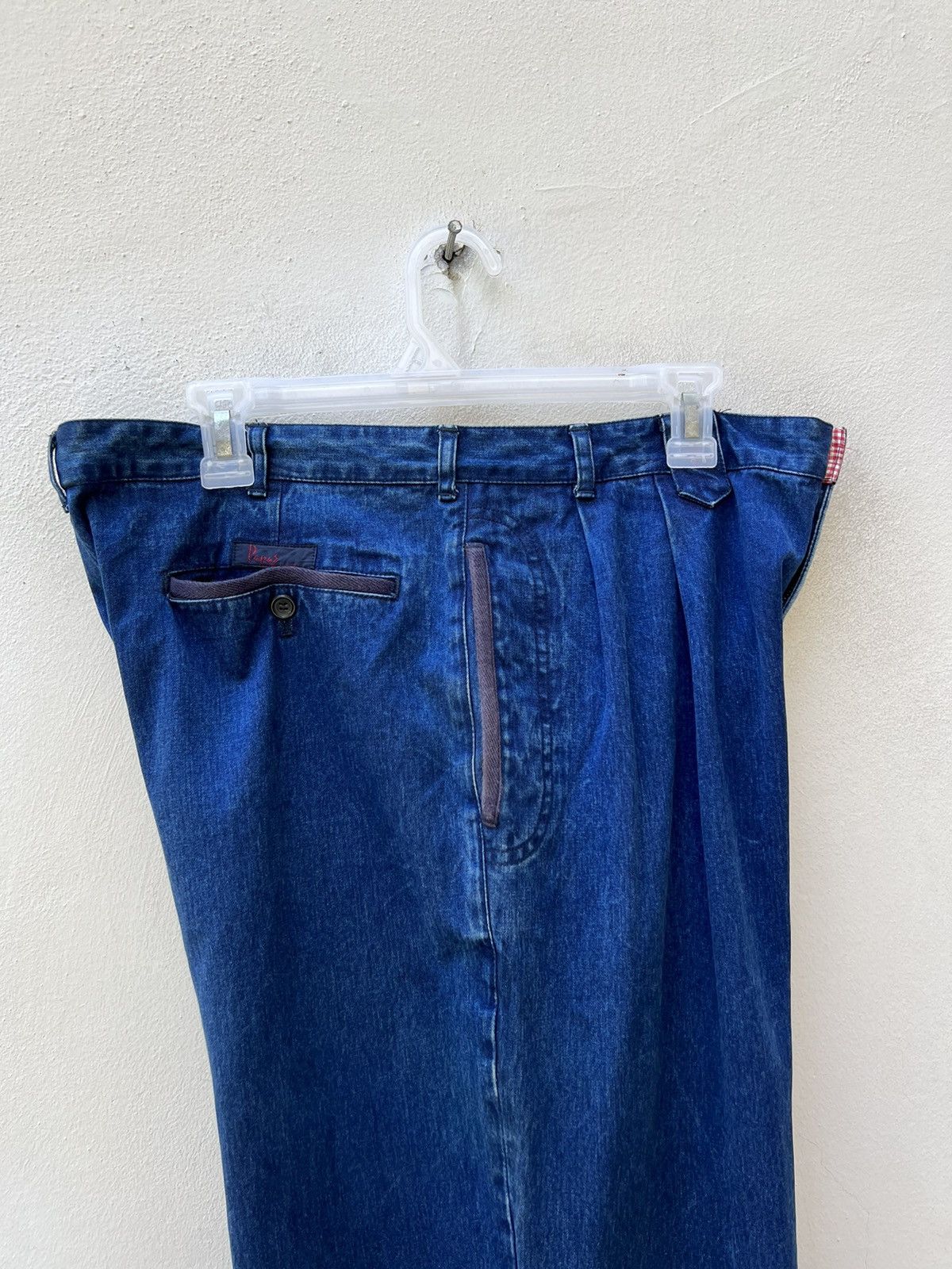 Mademoiselle Non Non Vintage Papas Japan Sun Faded Indigo Blue Baggy Chinos Pant Size US 34 / EU 50 - 20 Thumbnail