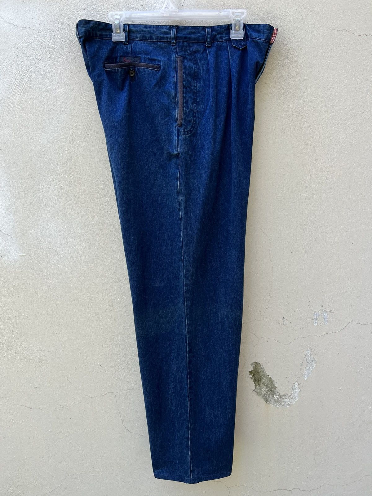 Mademoiselle Non Non Vintage Papas Japan Sun Faded Indigo Blue Baggy Chinos Pant Size US 34 / EU 50 - 19 Thumbnail