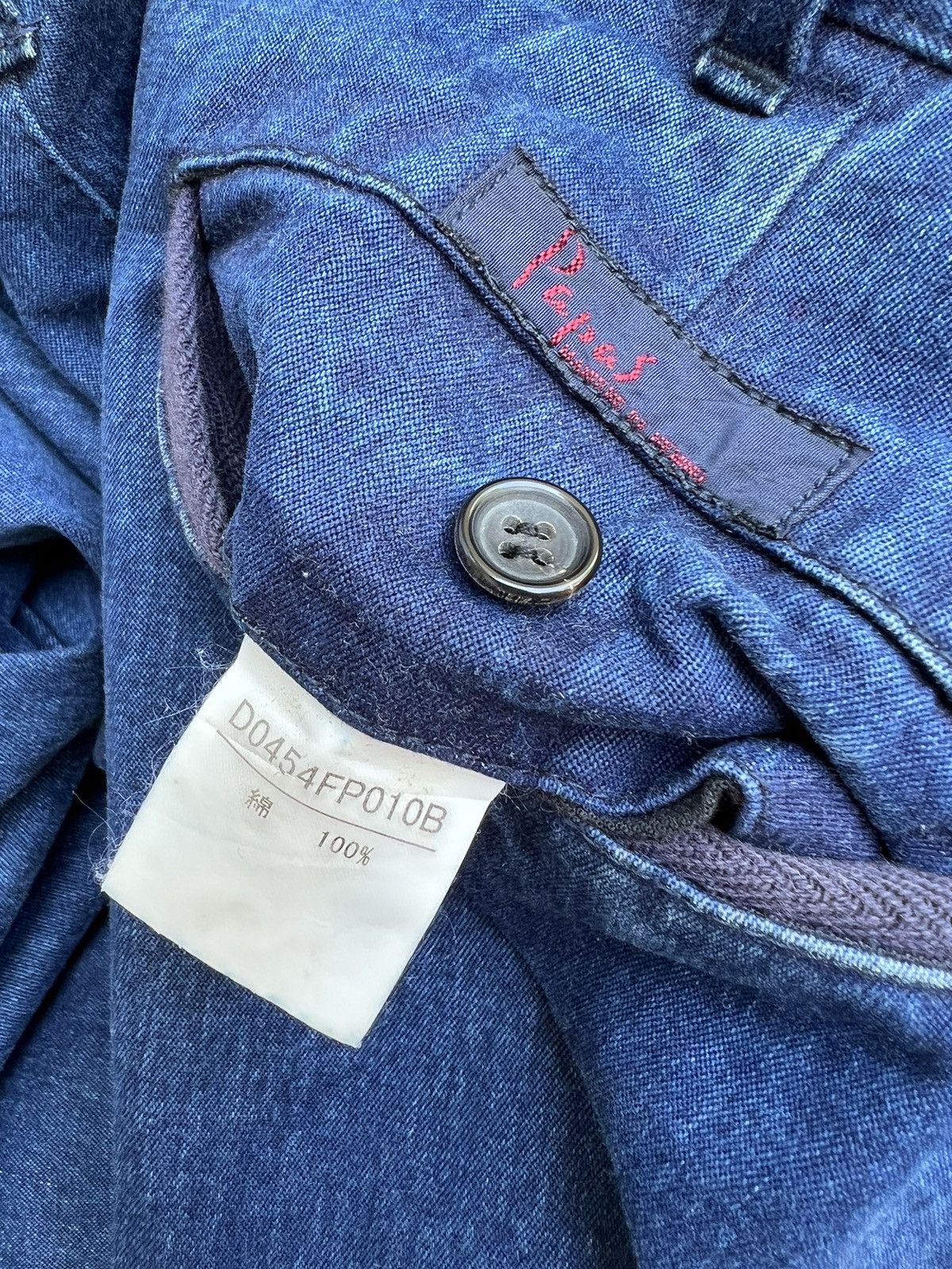 Mademoiselle Non Non Vintage Papas Japan Sun Faded Indigo Blue Baggy Chinos Pant Size US 34 / EU 50 - 22 Thumbnail