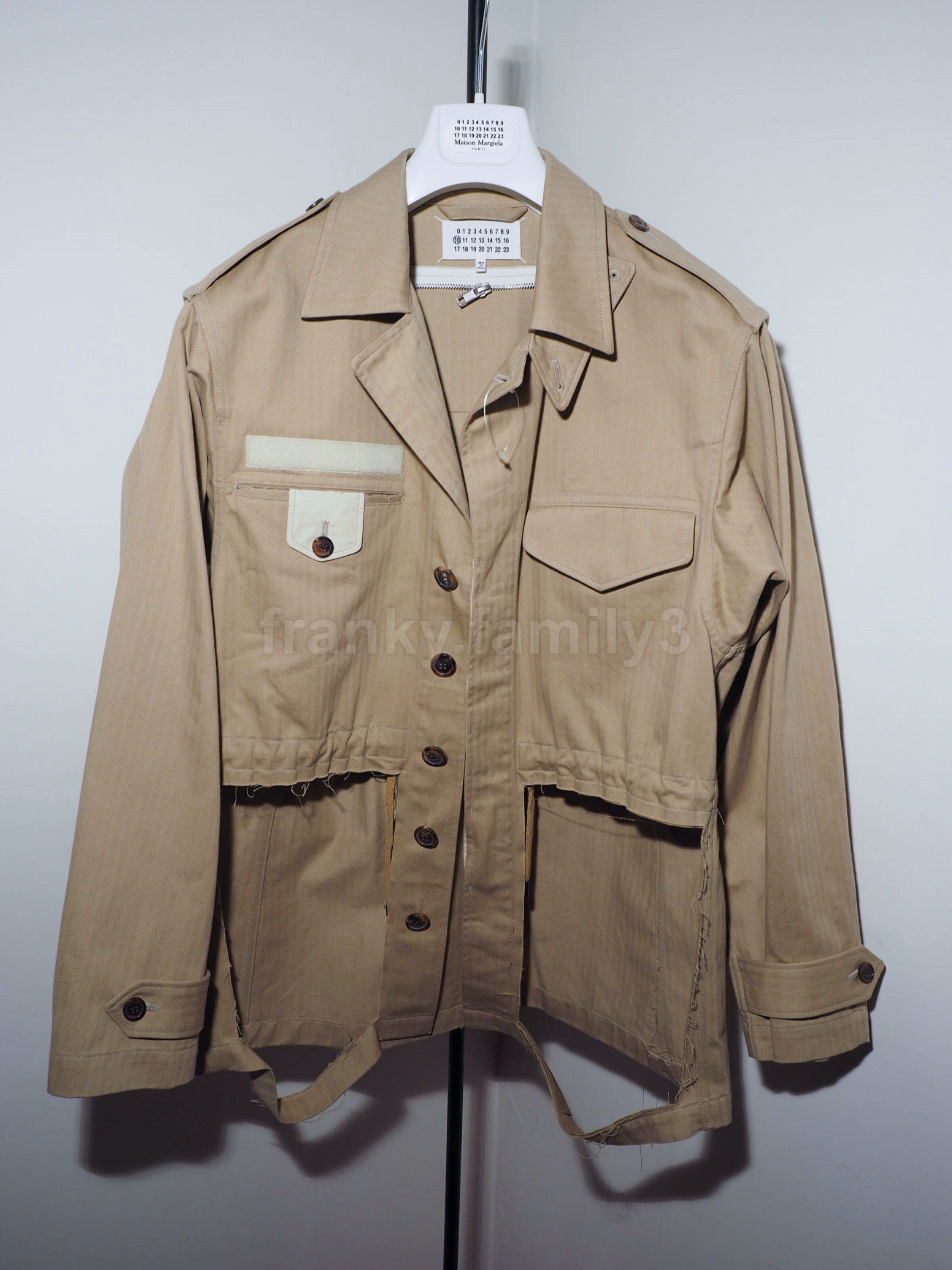 margiela field jacket destroyed deconstructed beige cotton