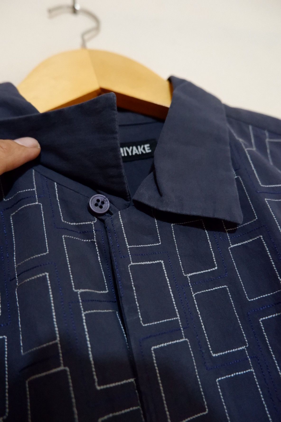 Issey Miyake Issey Miyake Open Collar Stitching Shirt Size US M / EU 48-50 / 2 - 3 Thumbnail