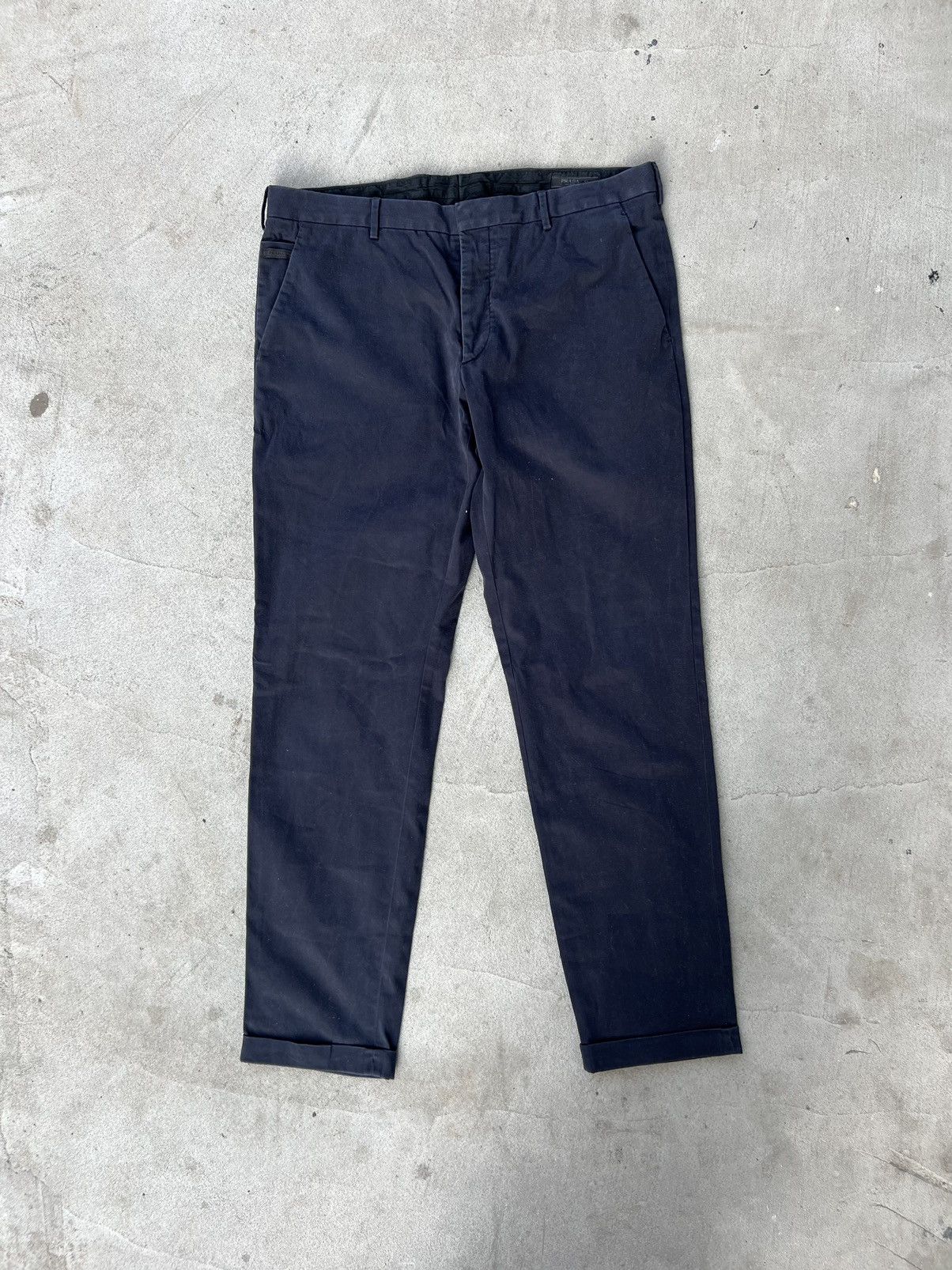 image of Prada Milano Trousers in Dark Blue, Men's (Size 36)