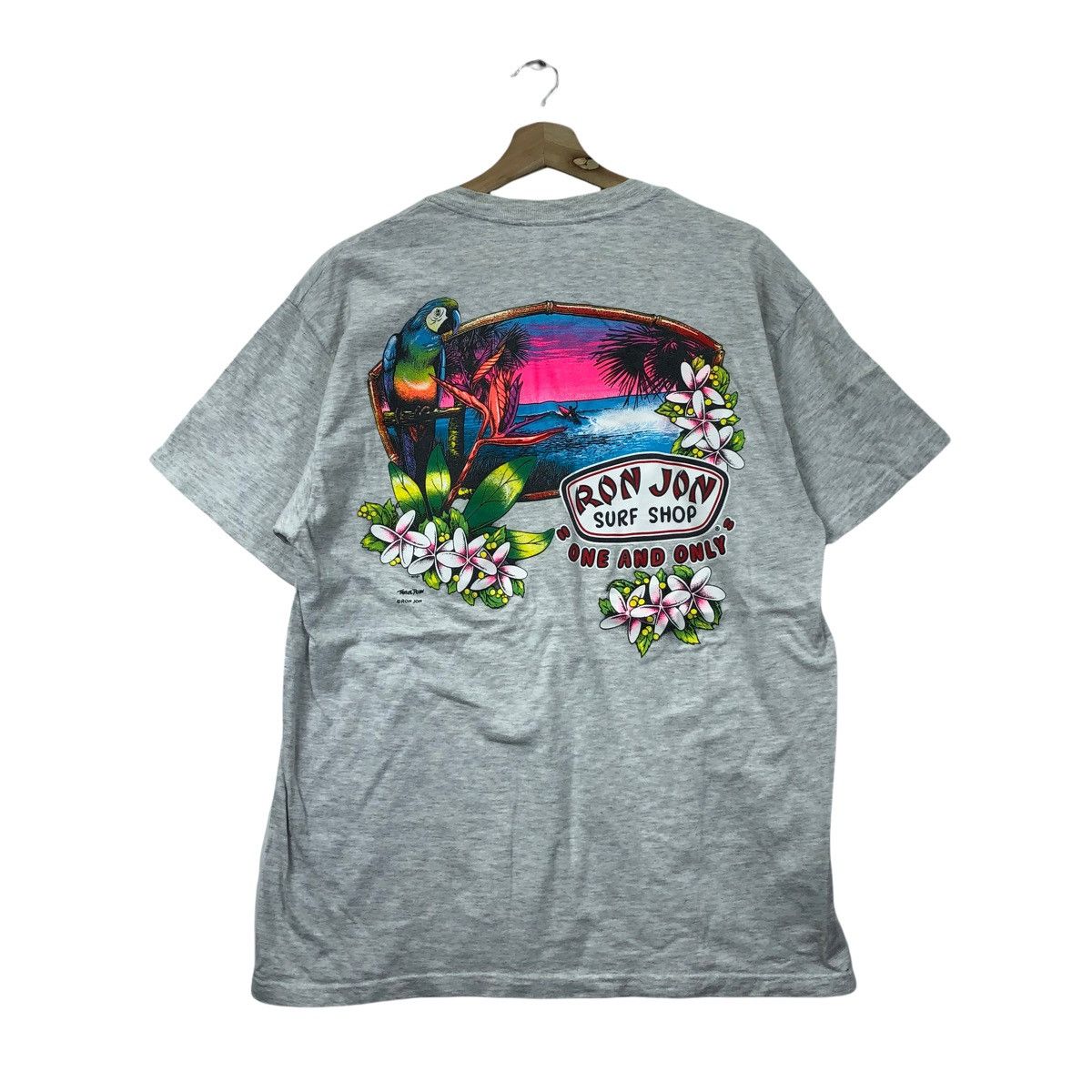 Vtg RON JOHN SURF Shop Hawaii Pocket Tee Shirt Artwork