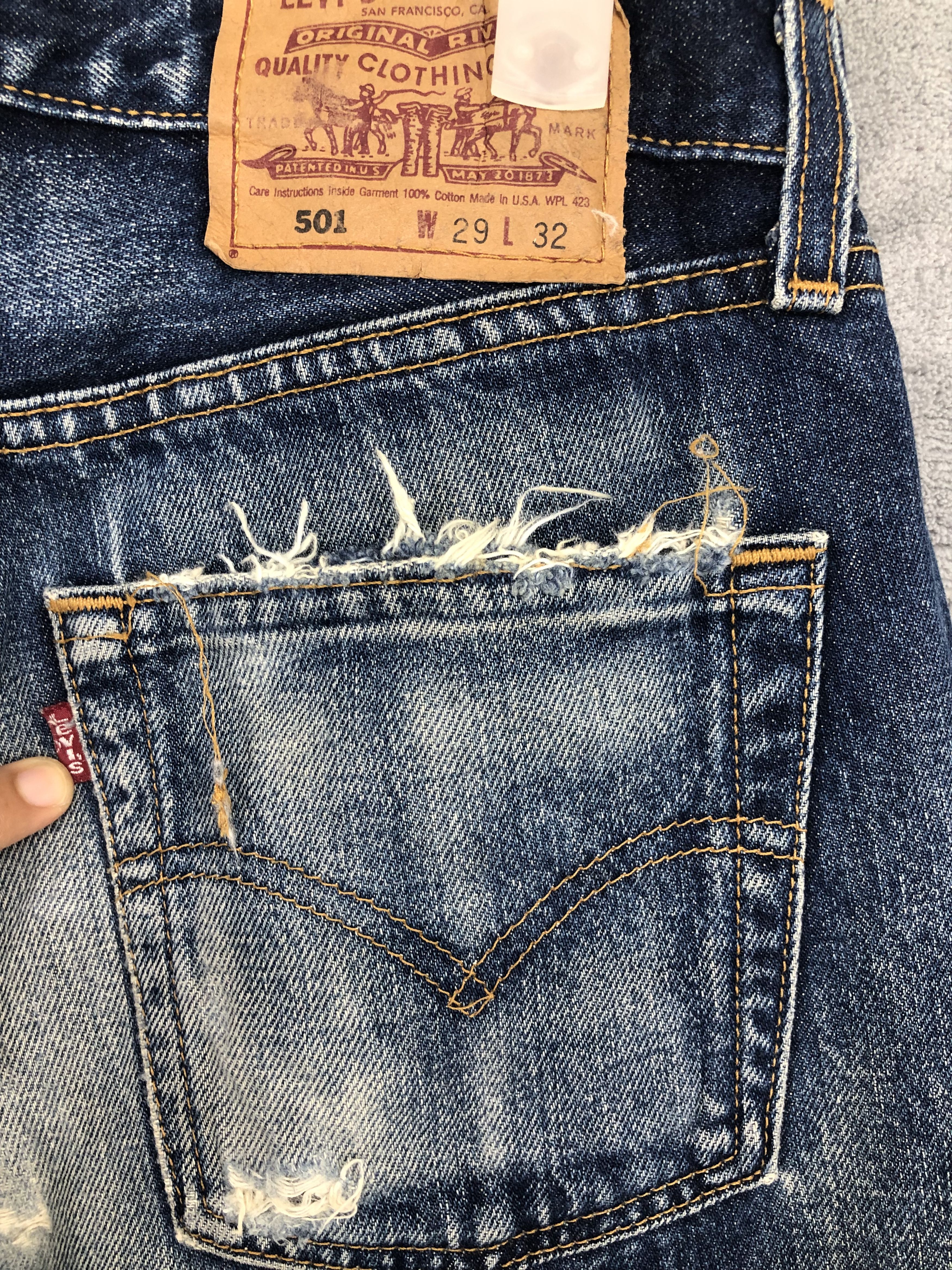 Vintage Levis 501 Distressed Denim Jeans