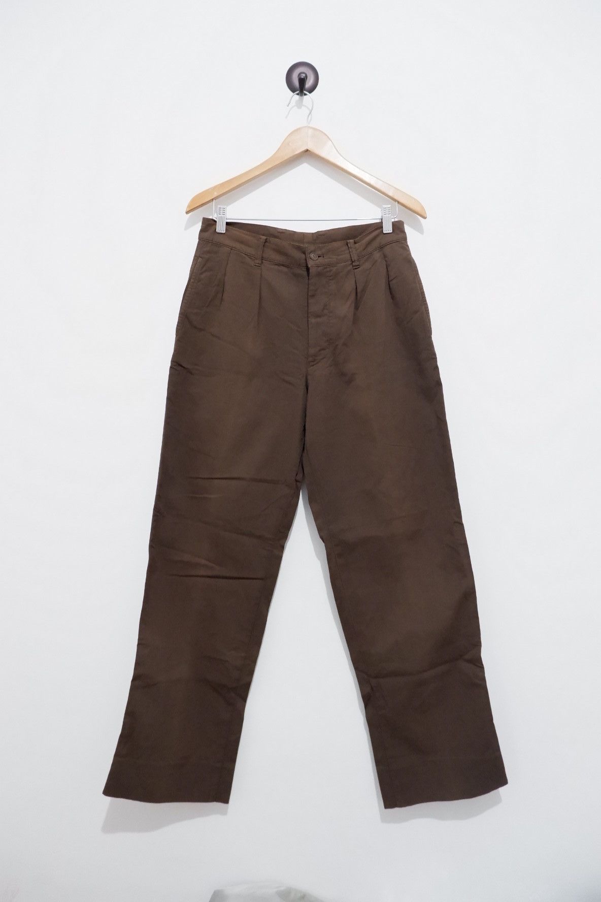 image of Vintage Issey Miyake Men Corduroy Wide Leg Pants in Brown (Size 30)