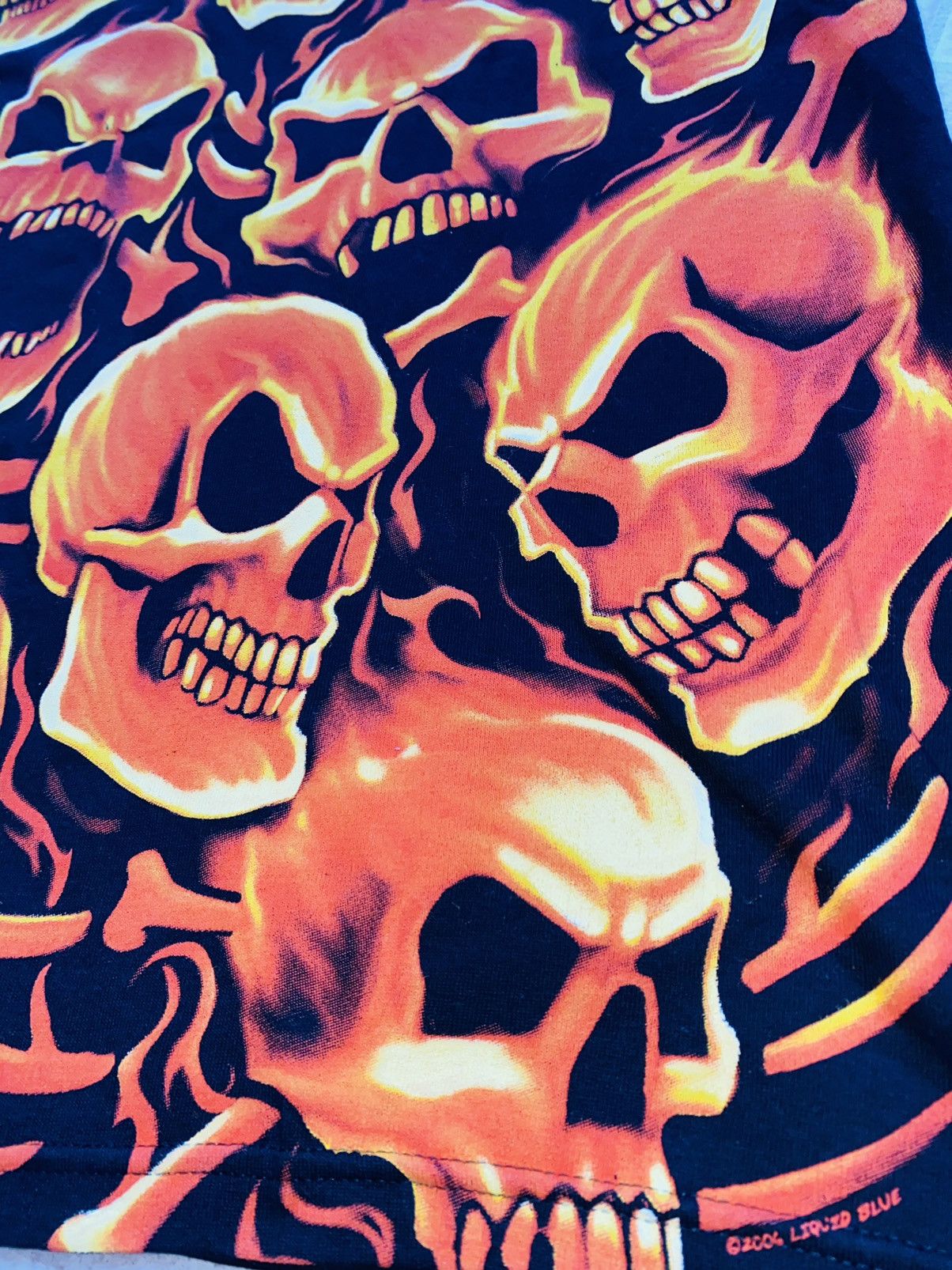 Liquid Blue Flame Skull L 2006 Glow In Dark Size US L / EU 52-54 / 3 - 6 Thumbnail
