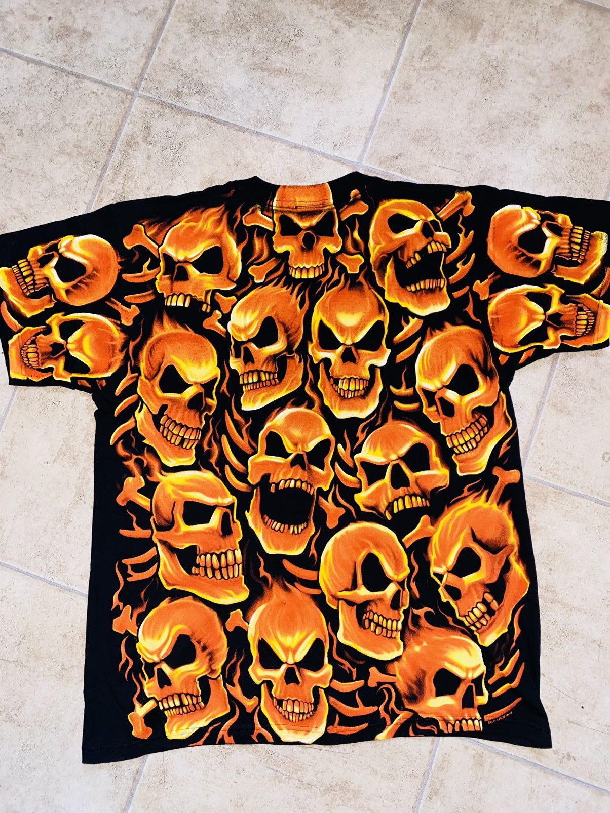 Liquid Blue Flame Skull L 2006 Glow In Dark Size US L / EU 52-54 / 3 - 3 Thumbnail