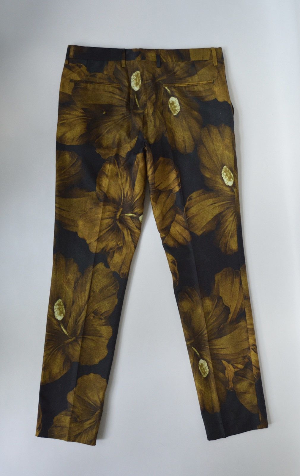 Dries Van Noten S/S 20 Hibiscus Print Satin Trousers Size US 34 / EU 50 - 8 Thumbnail