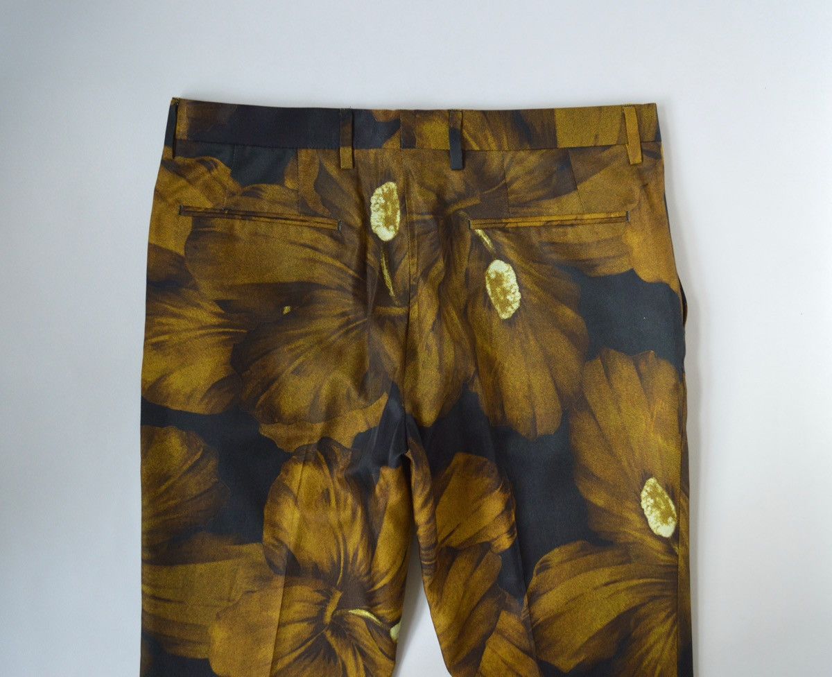 Dries Van Noten S/S 20 Hibiscus Print Satin Trousers Size US 34 / EU 50 - 9 Thumbnail