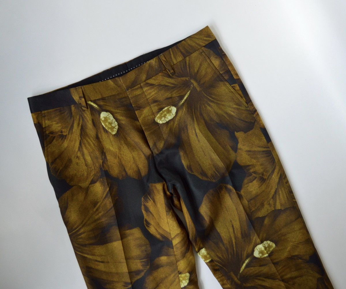 Dries Van Noten S/S 20 Hibiscus Print Satin Trousers Size US 34 / EU 50 - 4 Thumbnail