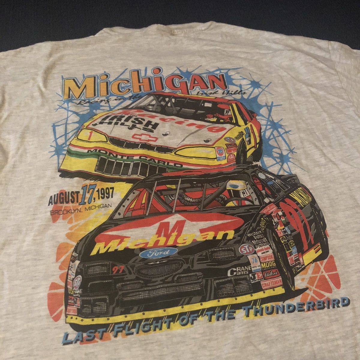 NASCAR Vintage 90s 1997 NASCAR Michigan Racing Graphic Logo Tee Size US XL / EU 56 / 4 - 4 Thumbnail