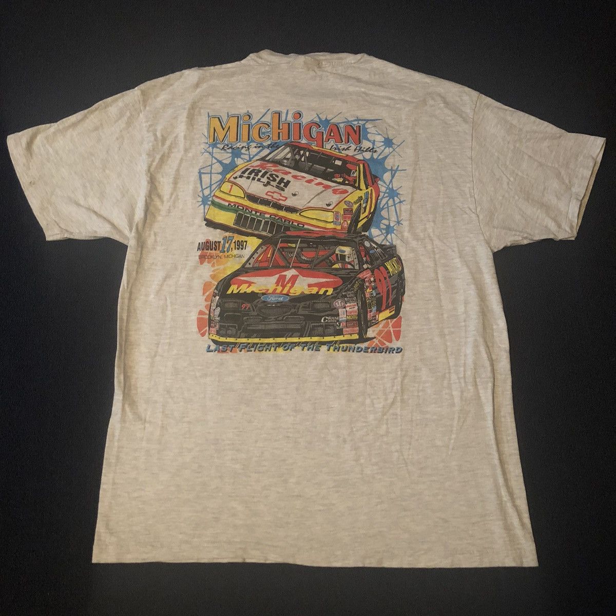 NASCAR Vintage 90s 1997 NASCAR Michigan Racing Graphic Logo Tee Size US XL / EU 56 / 4 - 2 Thumbnail