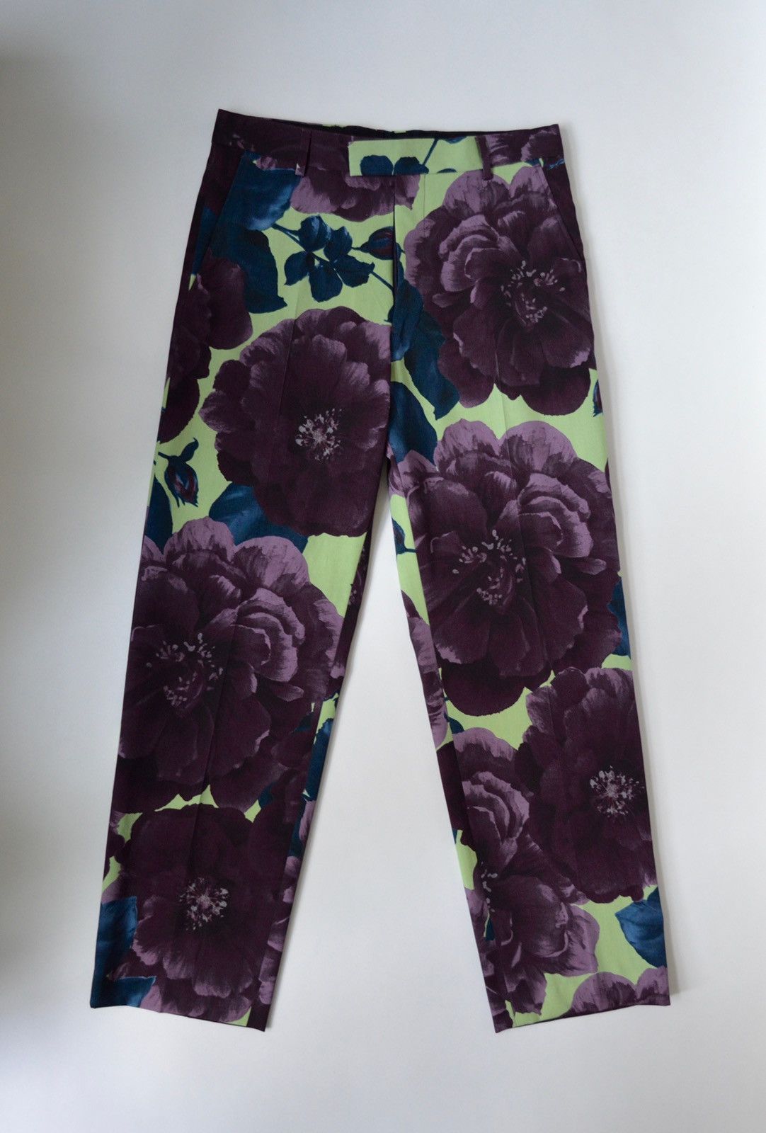 image of Dries Van Noten S/s 20 Floral Print Wool Trousers, Men's (Size 32)