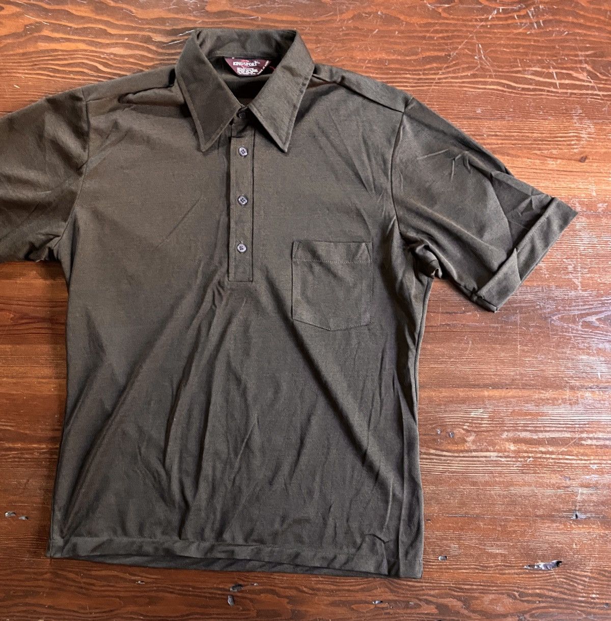 Vintage Vintage 70’s Kingsport Polyester Sheer Single Stitch Polo Size US L / EU 52-54 / 3 - 1 Thumbnail