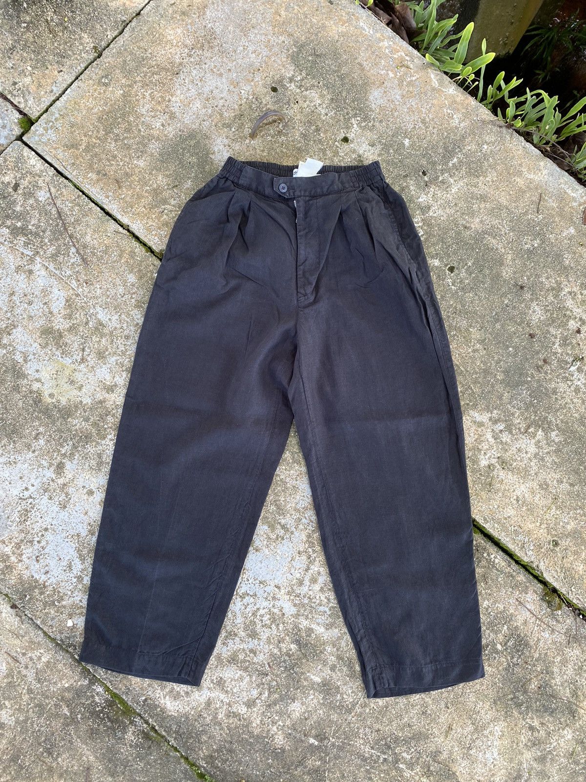 image of Vintage Issey Miyake Pleated Pants in Black, Women's (Size 22)