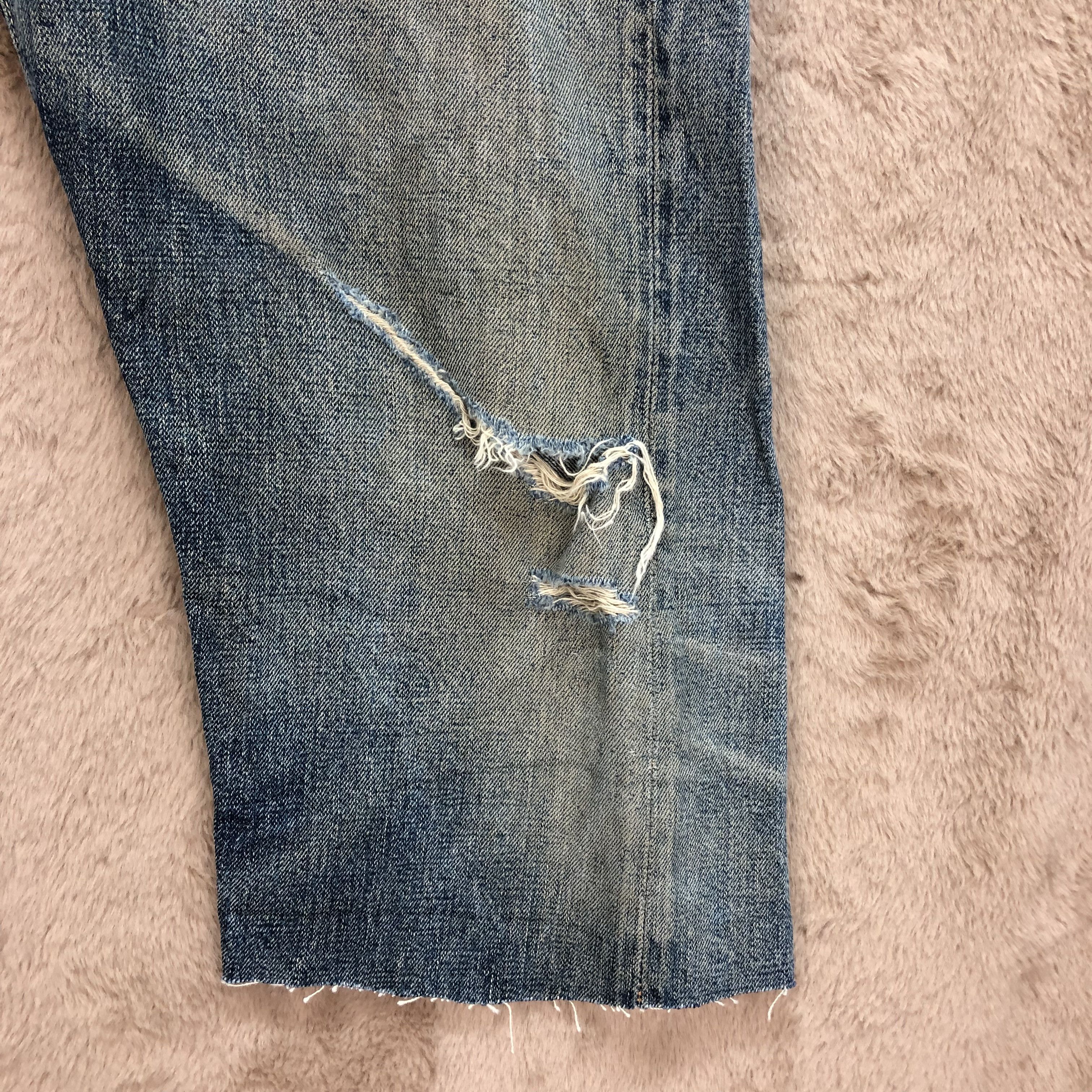 Denime TRASHED🔥 DENIME Selvedge Cutoff Rusty Denim Shorts #5064-22 Size US 30 / EU 46 - 8 Thumbnail