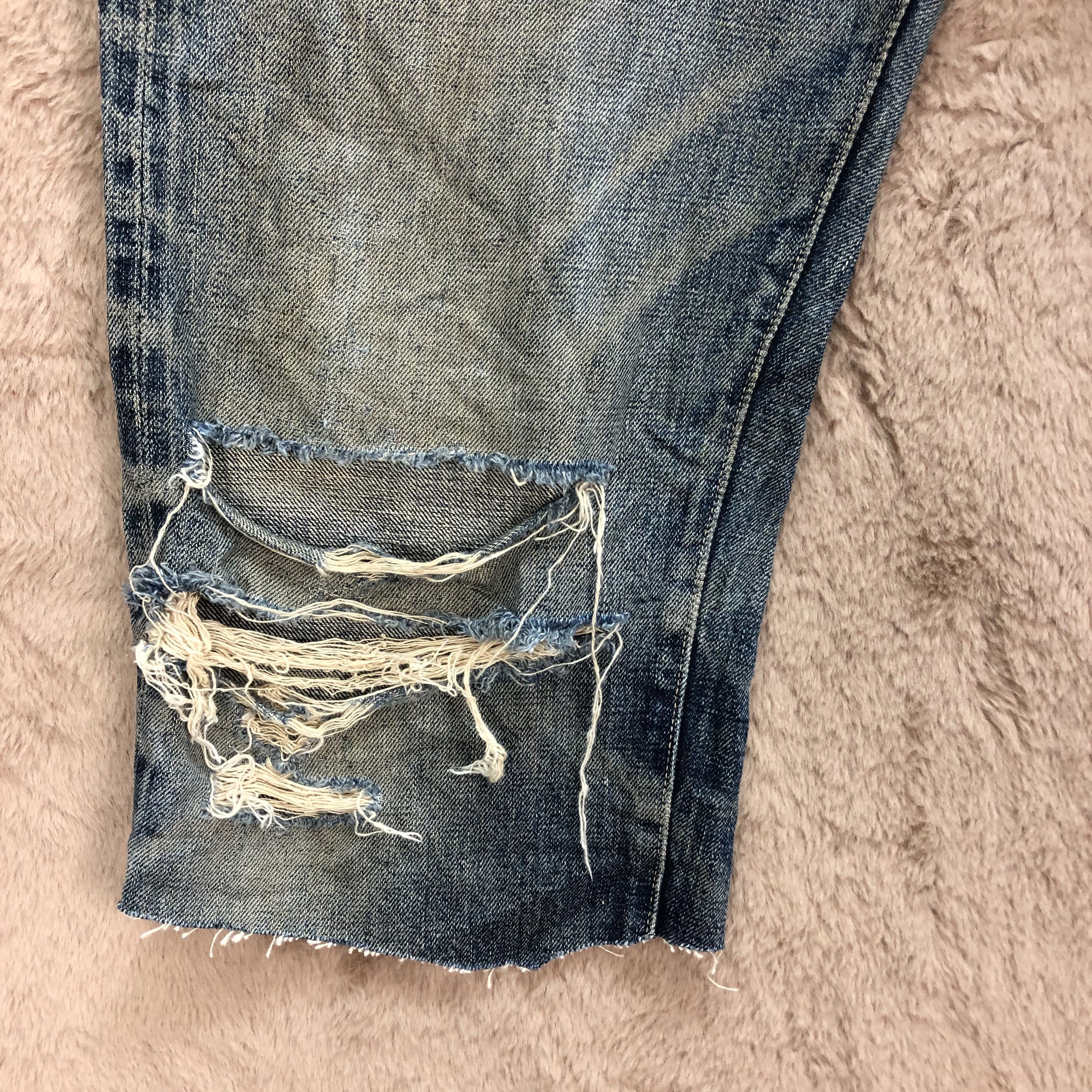 Denime TRASHED🔥 DENIME Selvedge Cutoff Rusty Denim Shorts #5064-22 Size US 30 / EU 46 - 7 Thumbnail
