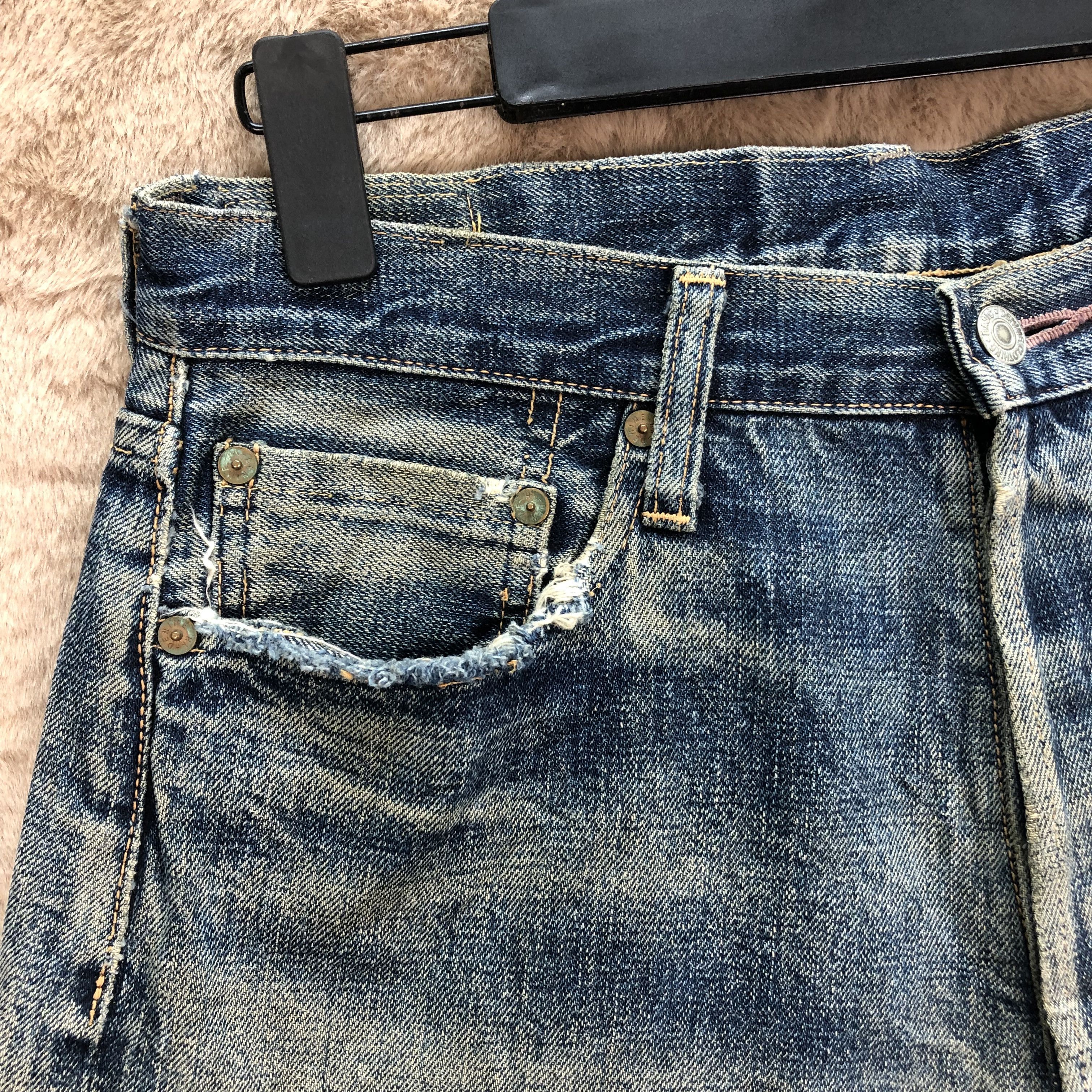 Denime TRASHED🔥 DENIME Selvedge Cutoff Rusty Denim Shorts #5064-22 Size US 30 / EU 46 - 3 Thumbnail