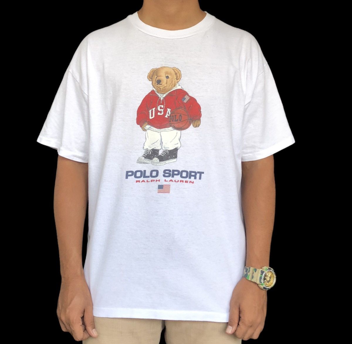 Polo Ralph Lauren Vintage Polo Bear USA by Ralph Lauren T-Shirt Size US XL / EU 56 / 4 - 3 Thumbnail