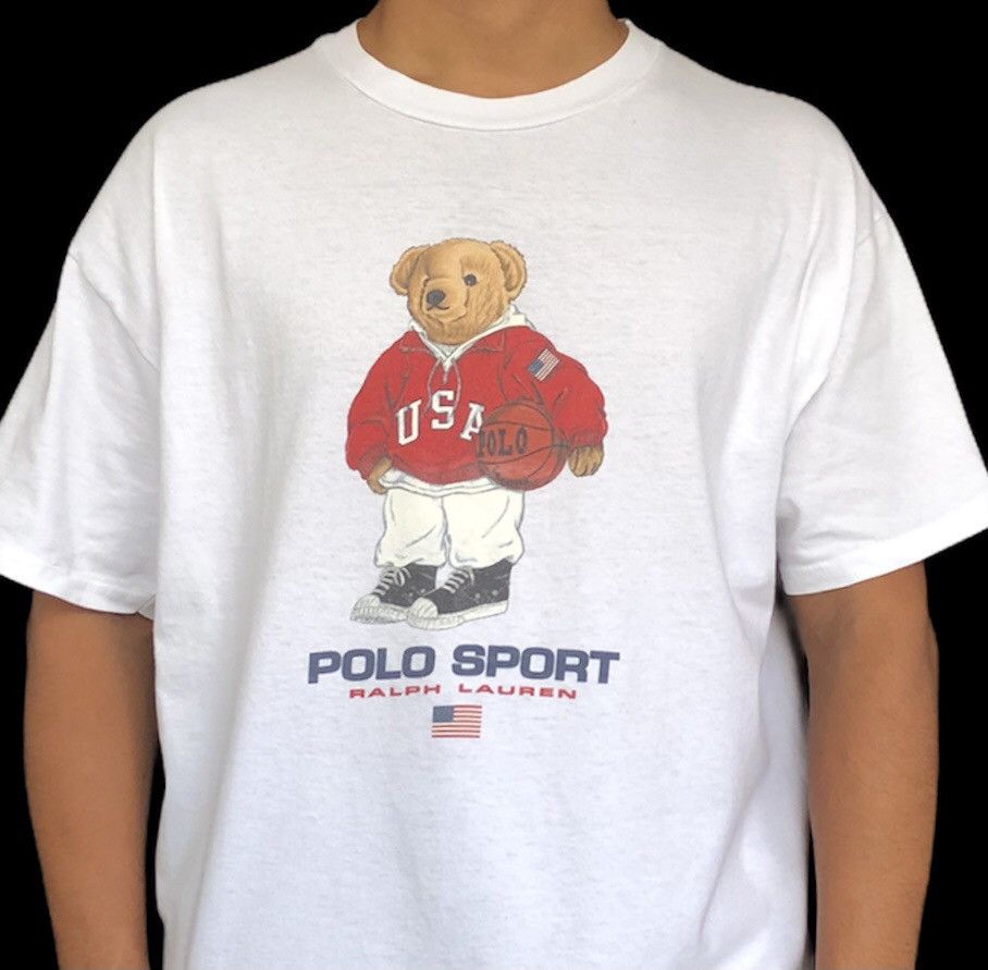 Polo Ralph Lauren Vintage Polo Bear USA by Ralph Lauren T-Shirt Size US XL / EU 56 / 4 - 4 Thumbnail