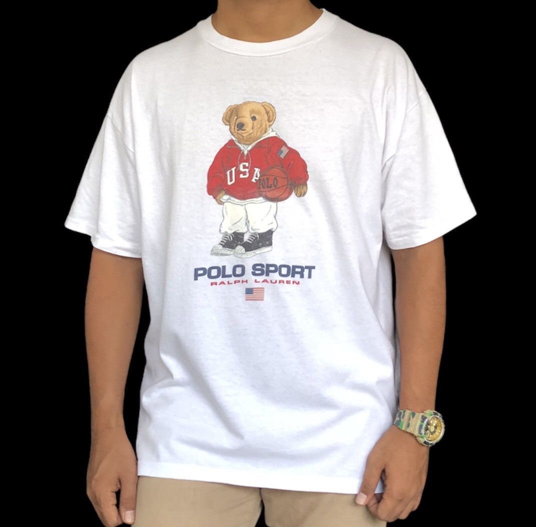 Polo Ralph Lauren Vintage Polo Bear USA by Ralph Lauren T-Shirt Size US XL / EU 56 / 4 - 1 Thumbnail