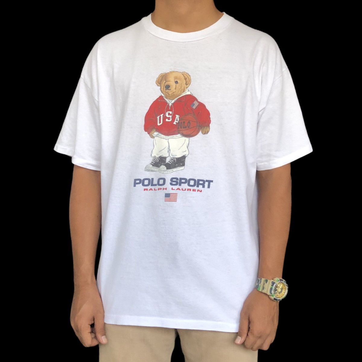 Polo Ralph Lauren Vintage Polo Bear USA by Ralph Lauren T-Shirt Size US XL / EU 56 / 4 - 2 Thumbnail