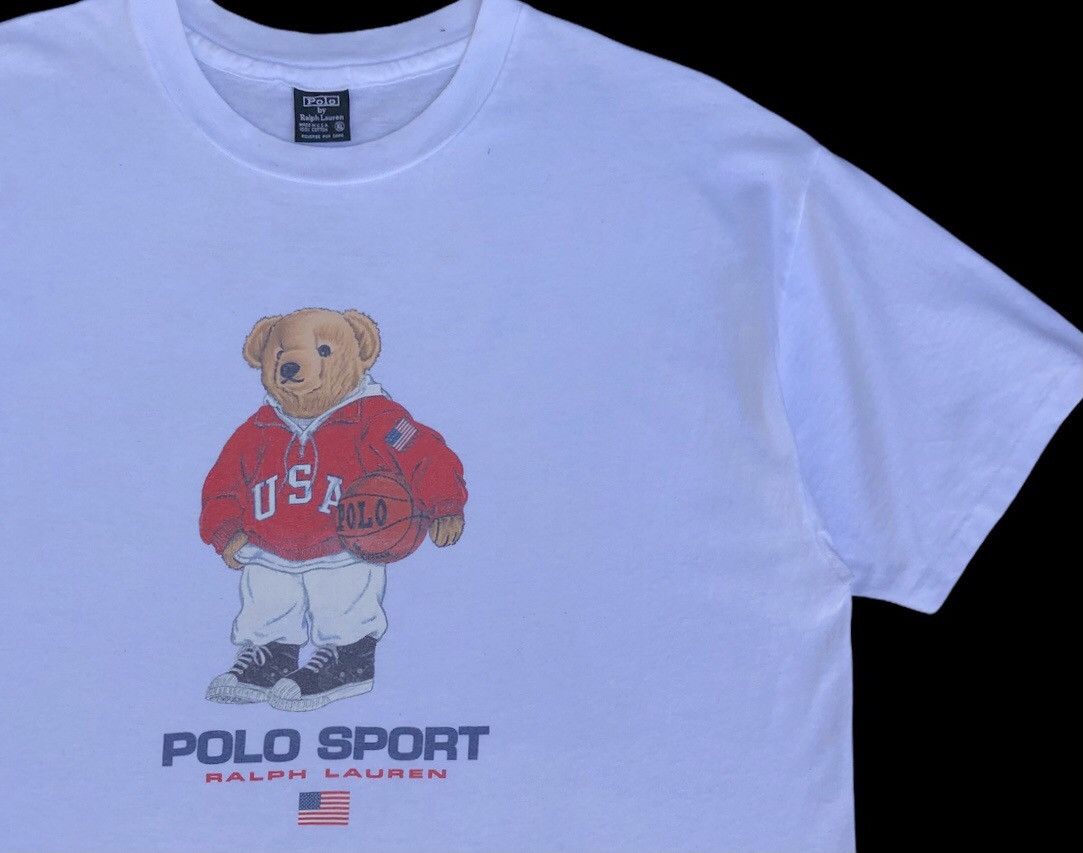 Polo Ralph Lauren Vintage Polo Bear USA by Ralph Lauren T-Shirt Size US XL / EU 56 / 4 - 8 Thumbnail