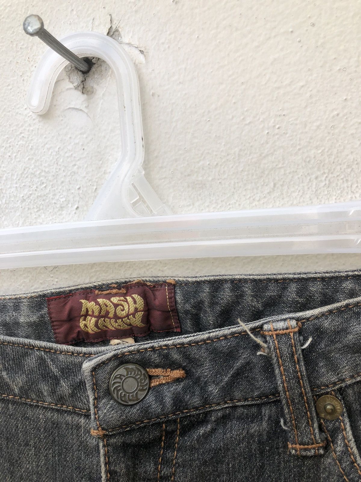 Vintage Vintage Mash Mania Japan Dragon Paint Denim Flare Jeans Size US 29 - 5 Thumbnail
