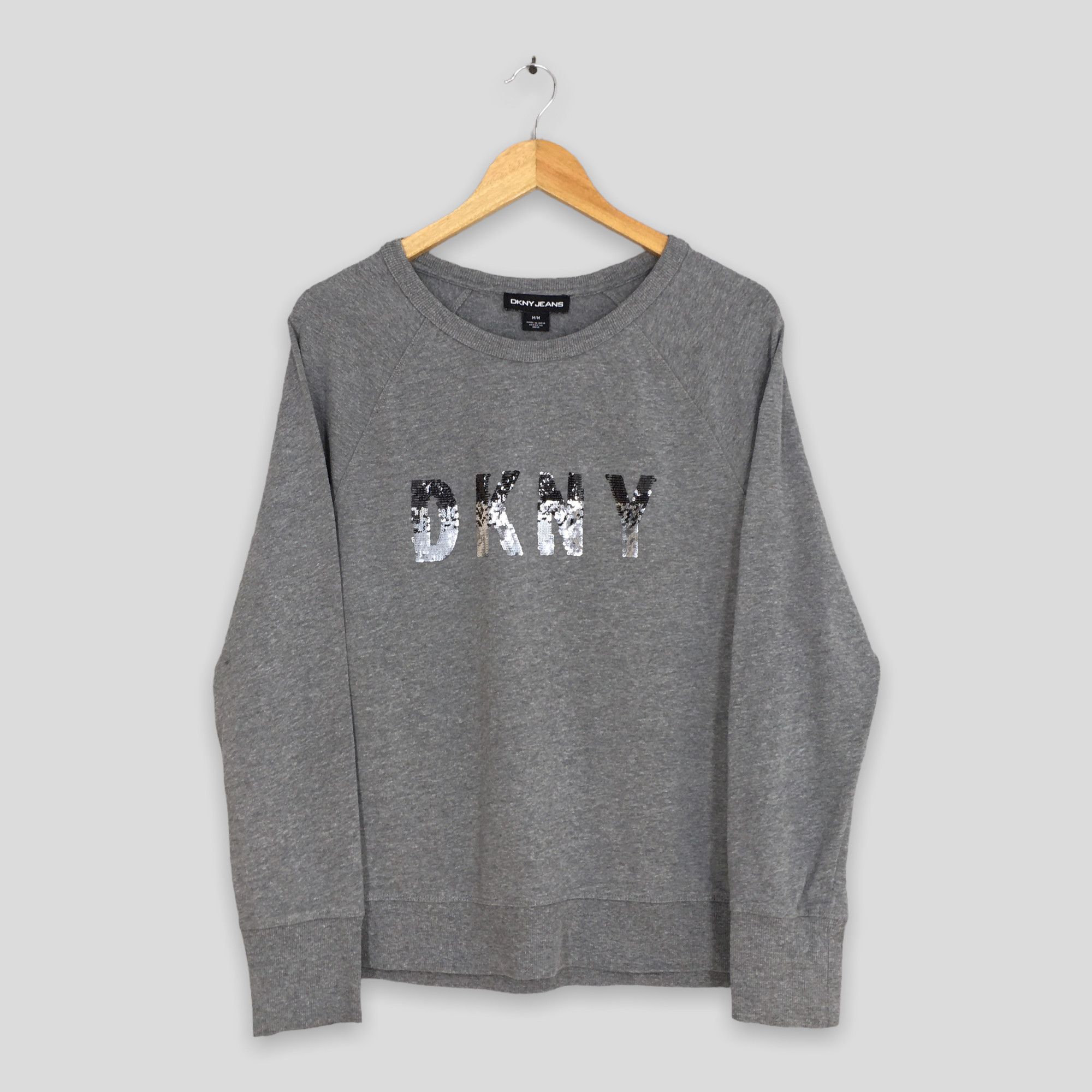 DKNY × Vintage Vintage Dkny Jeans Gray Sweatshirt Medium Size US M / EU 48-50 / 2 - 1 Thumbnail